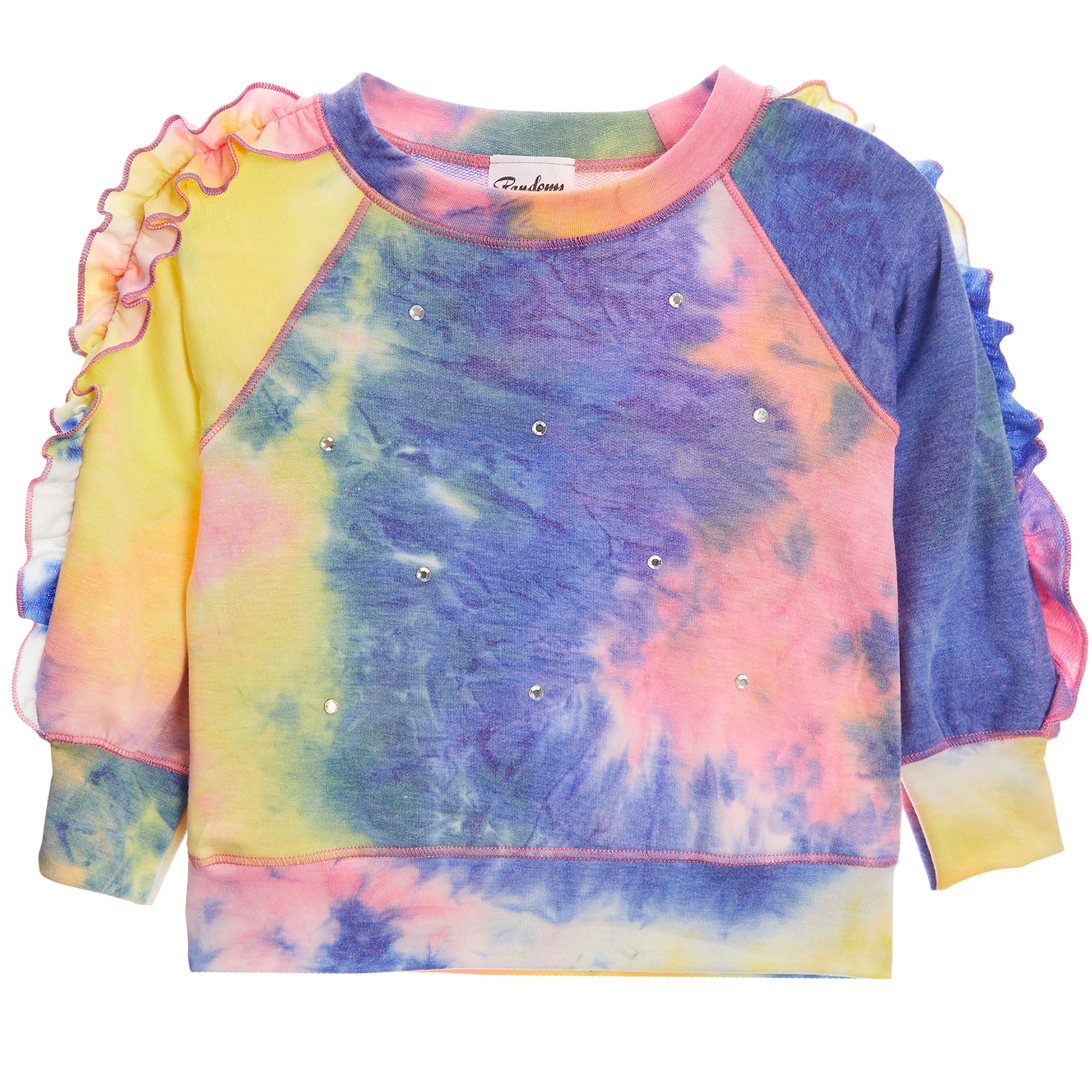 Pastel Tie Dye Ruffle Sweatshirt