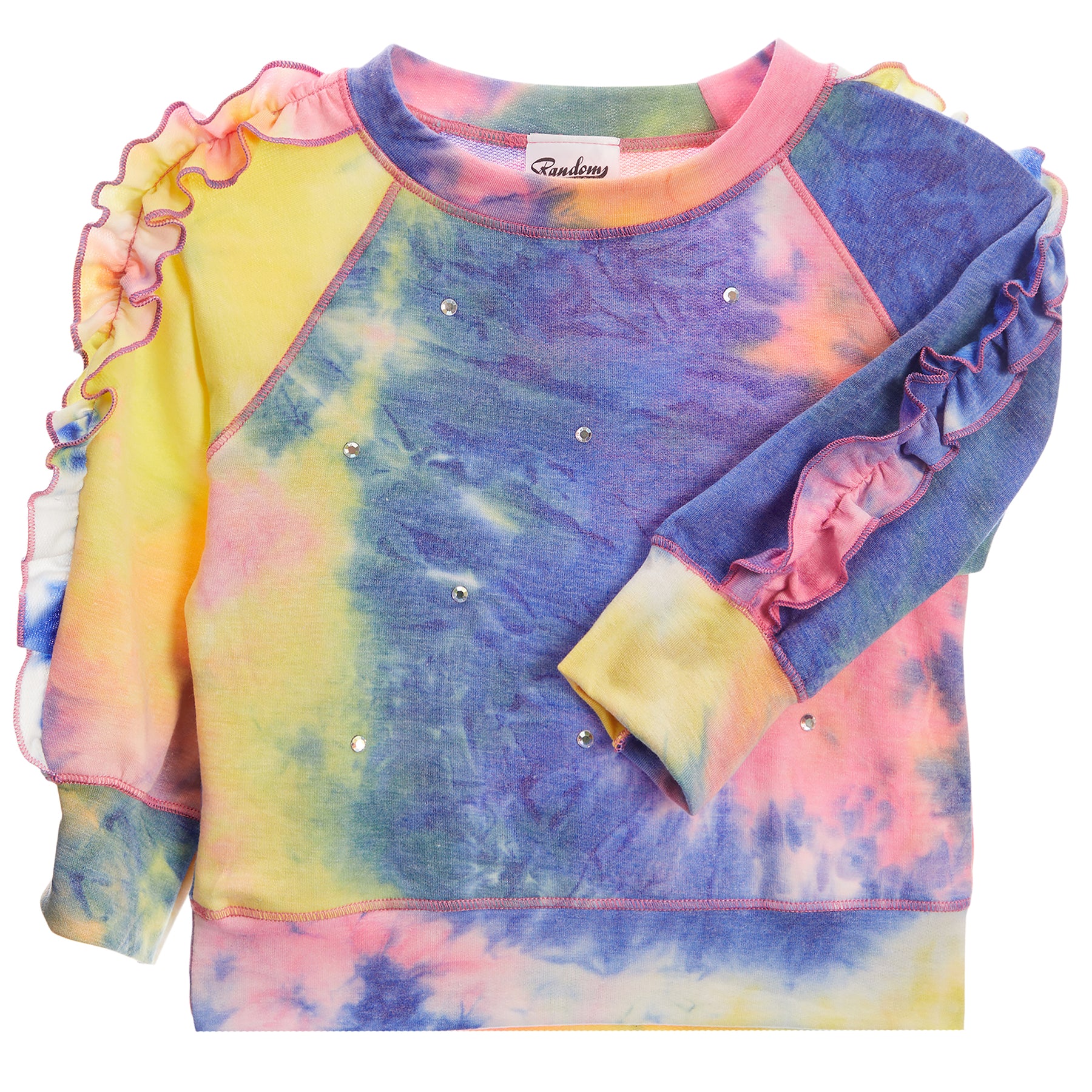 Pastel Tie Dye Ruffle Sweatshirt