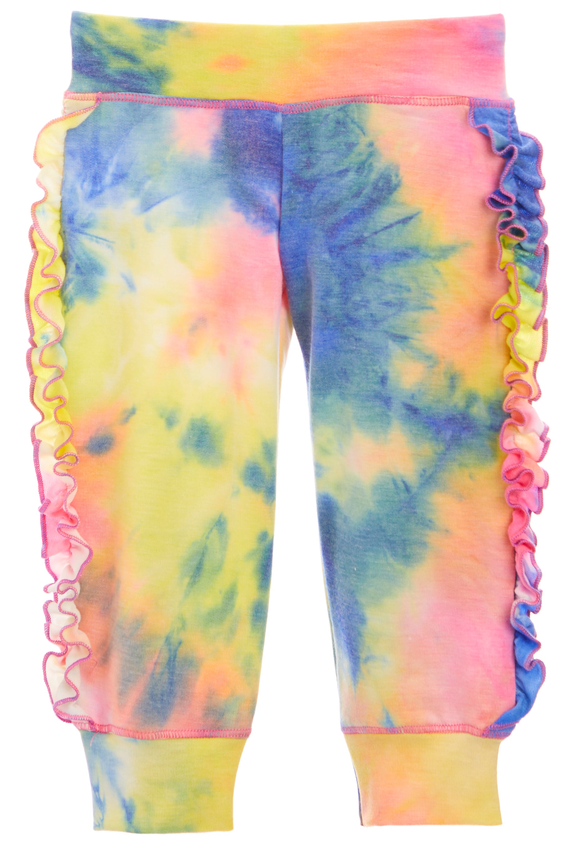 Pastel Tie Dye Ruffle Sweatpant