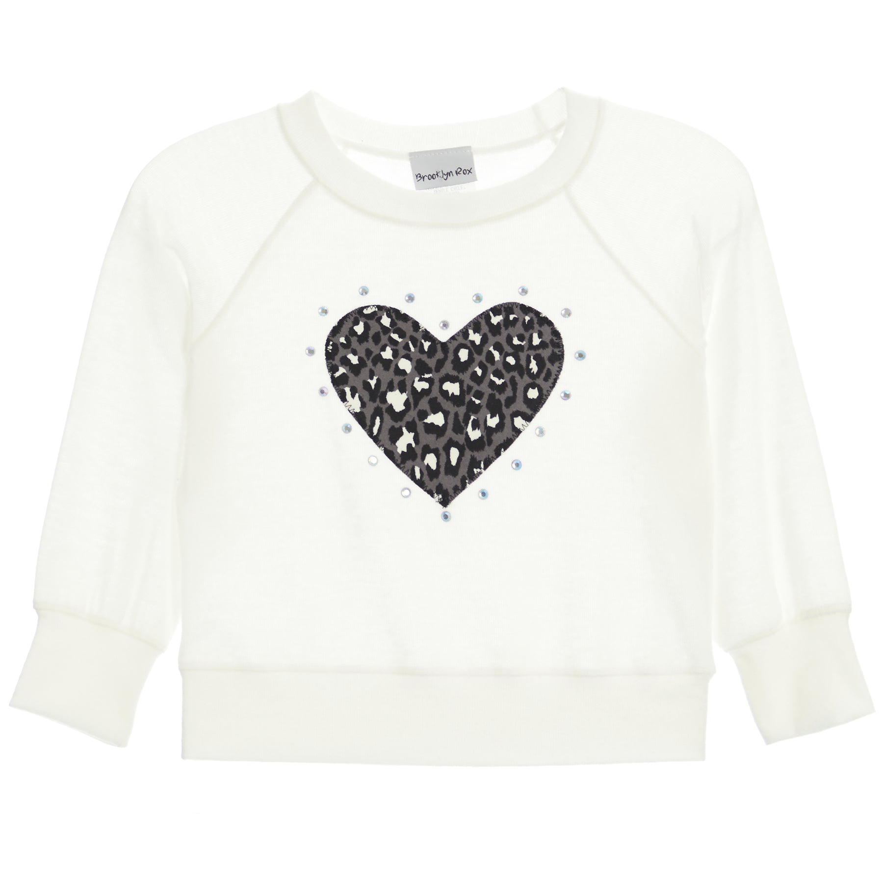 Hacci Sweatshirt with Leopard Heart