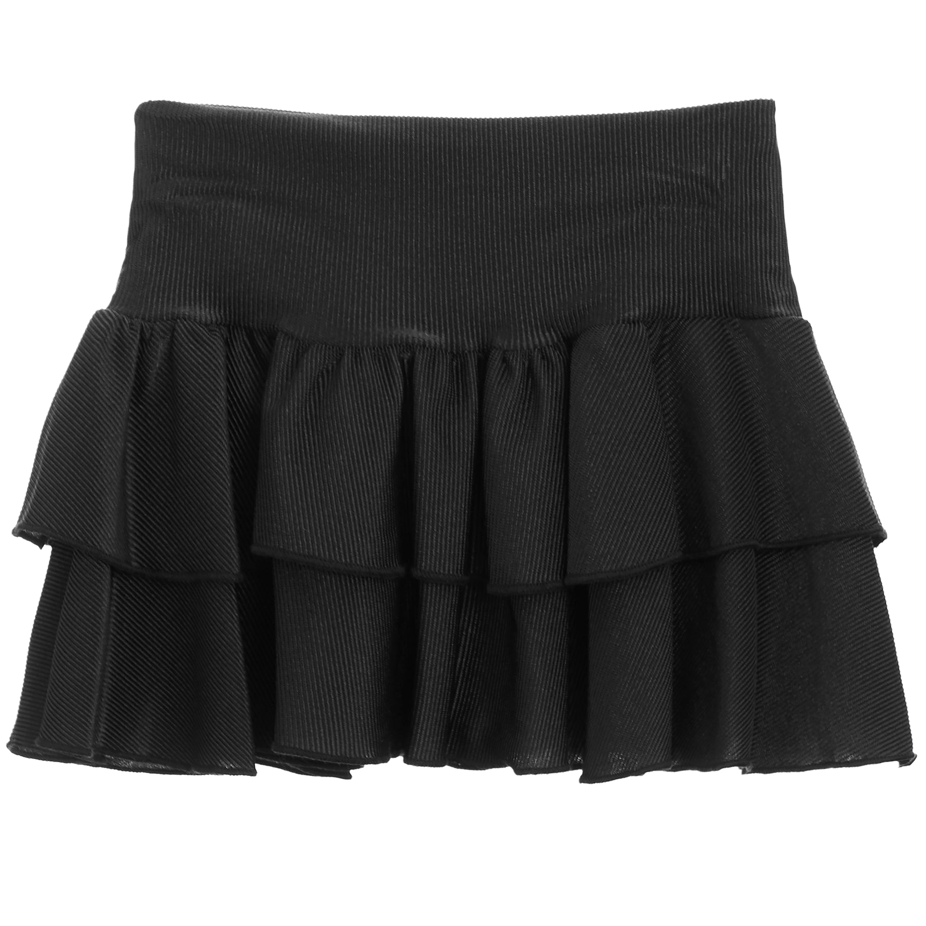 Rib Multi Ruffle Skirt