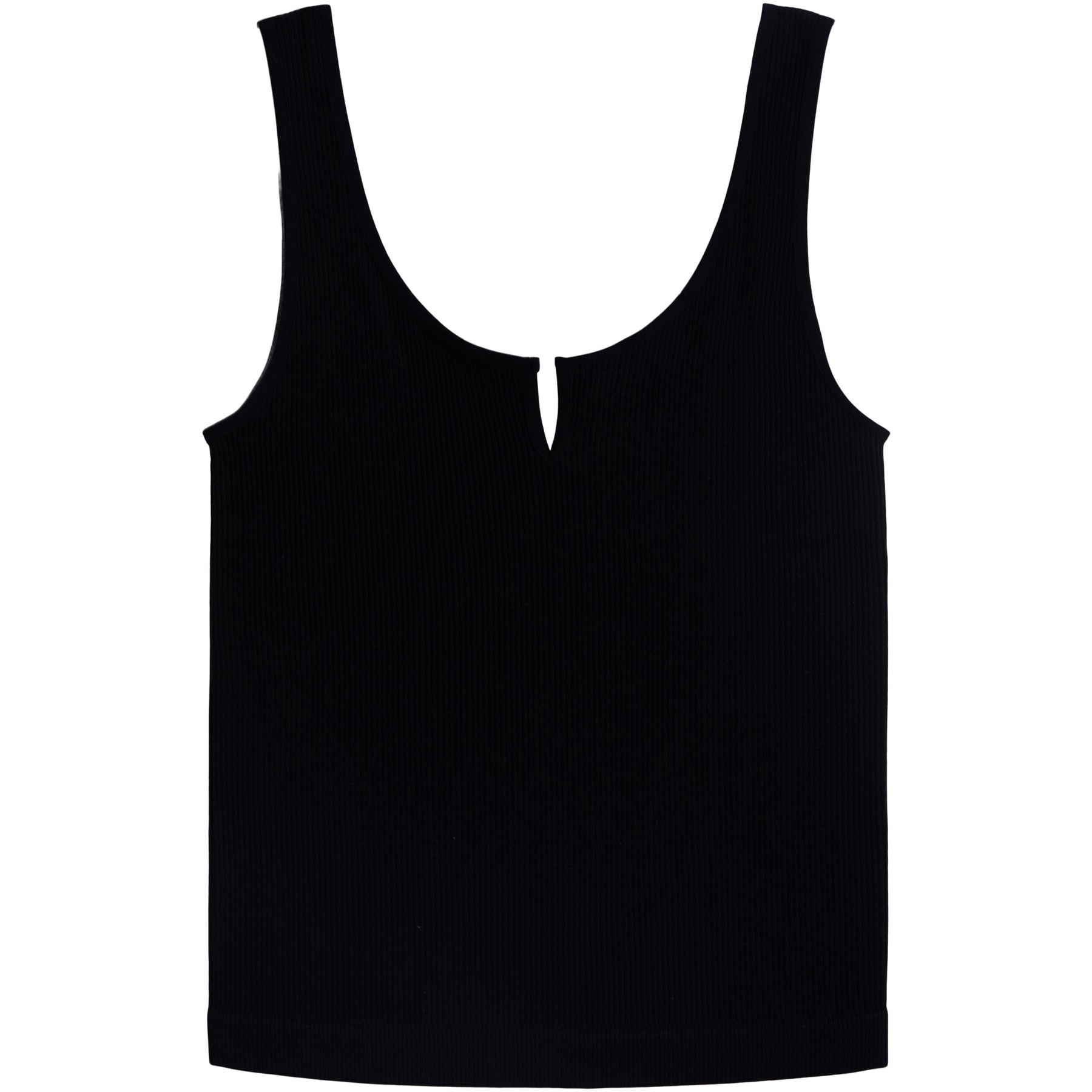 Ribbed Notch Neck Tank Top