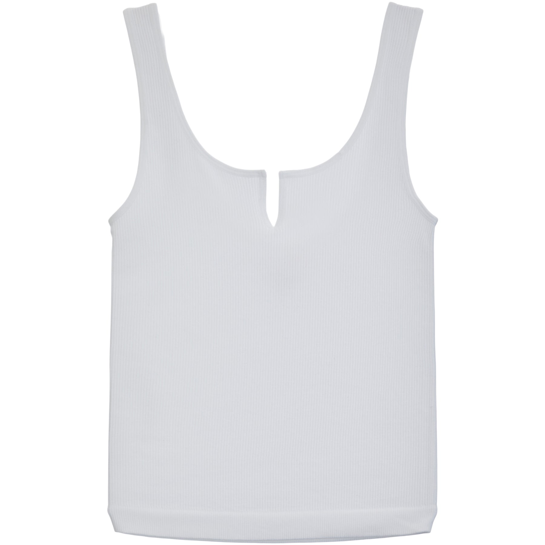 Ribbed Notch Neck Tank Top