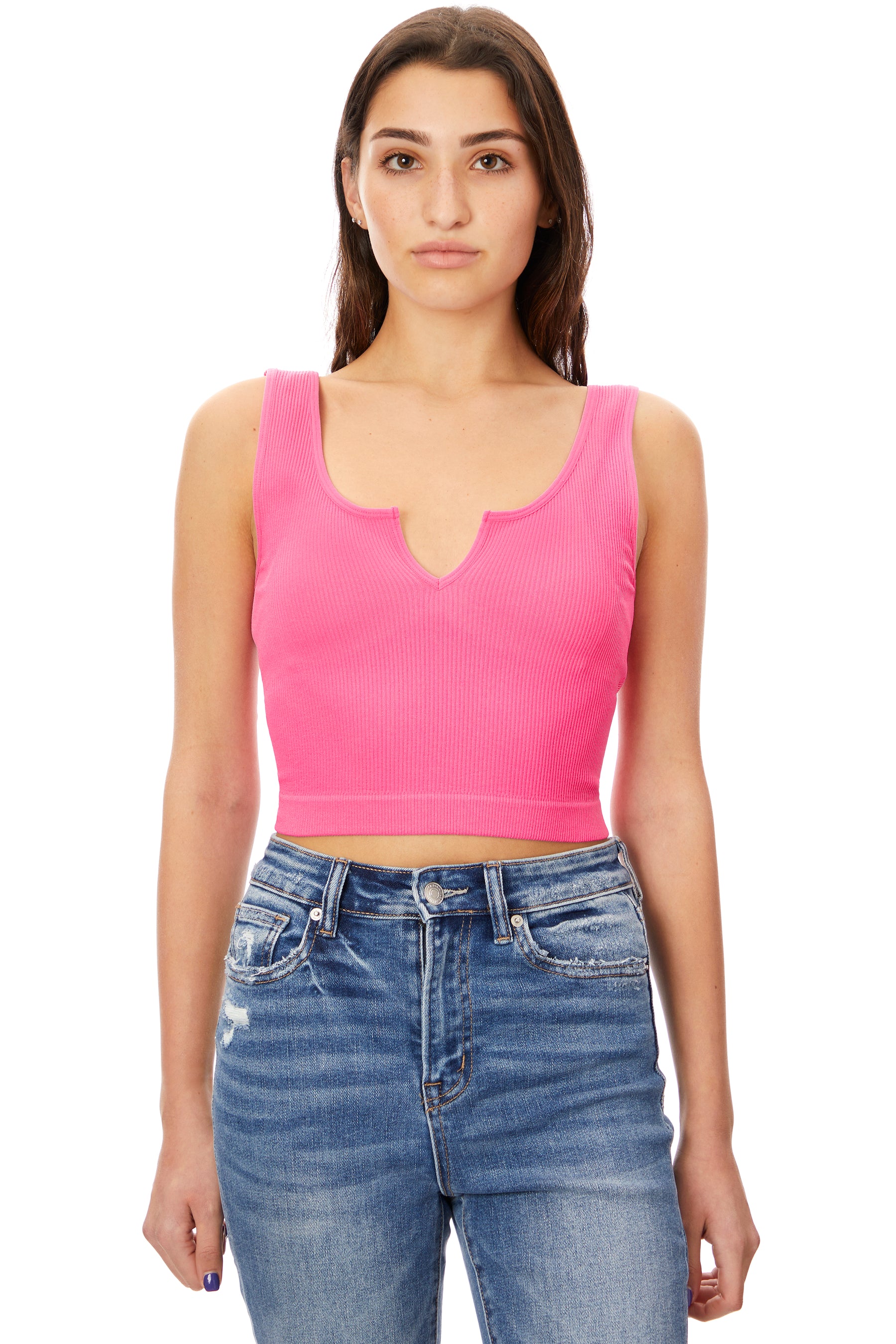 VNeck Notch Collar Tank