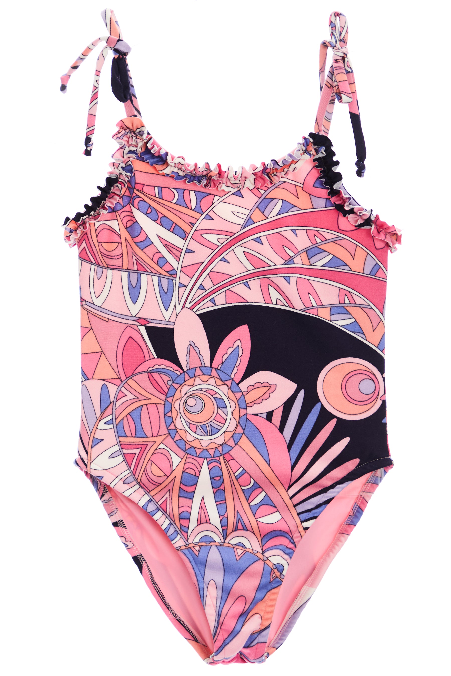 Ruffle Bow Tie 1 Piece Swimsuit