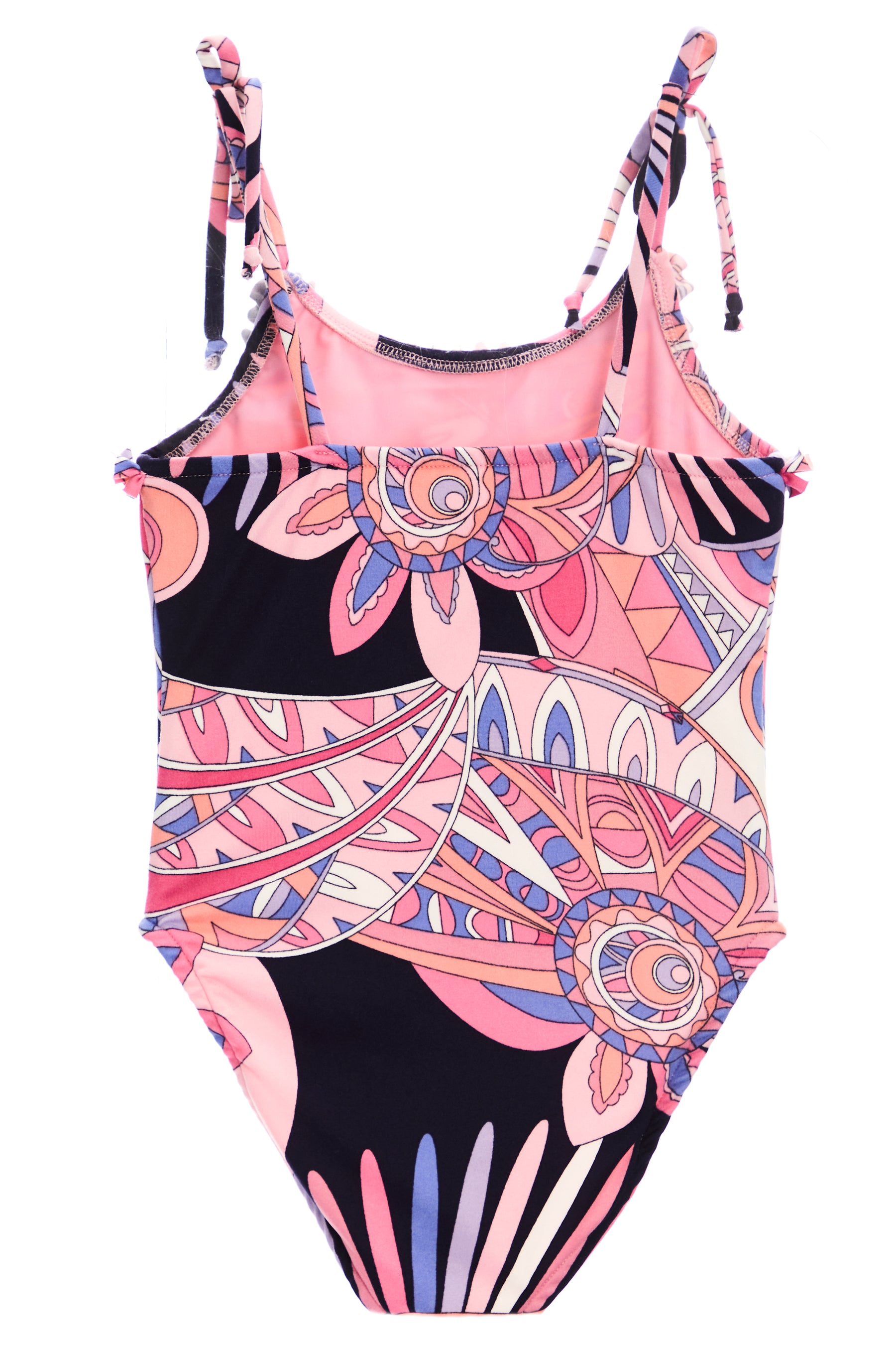 Ruffle Bow Tie 1 Piece Swimsuit