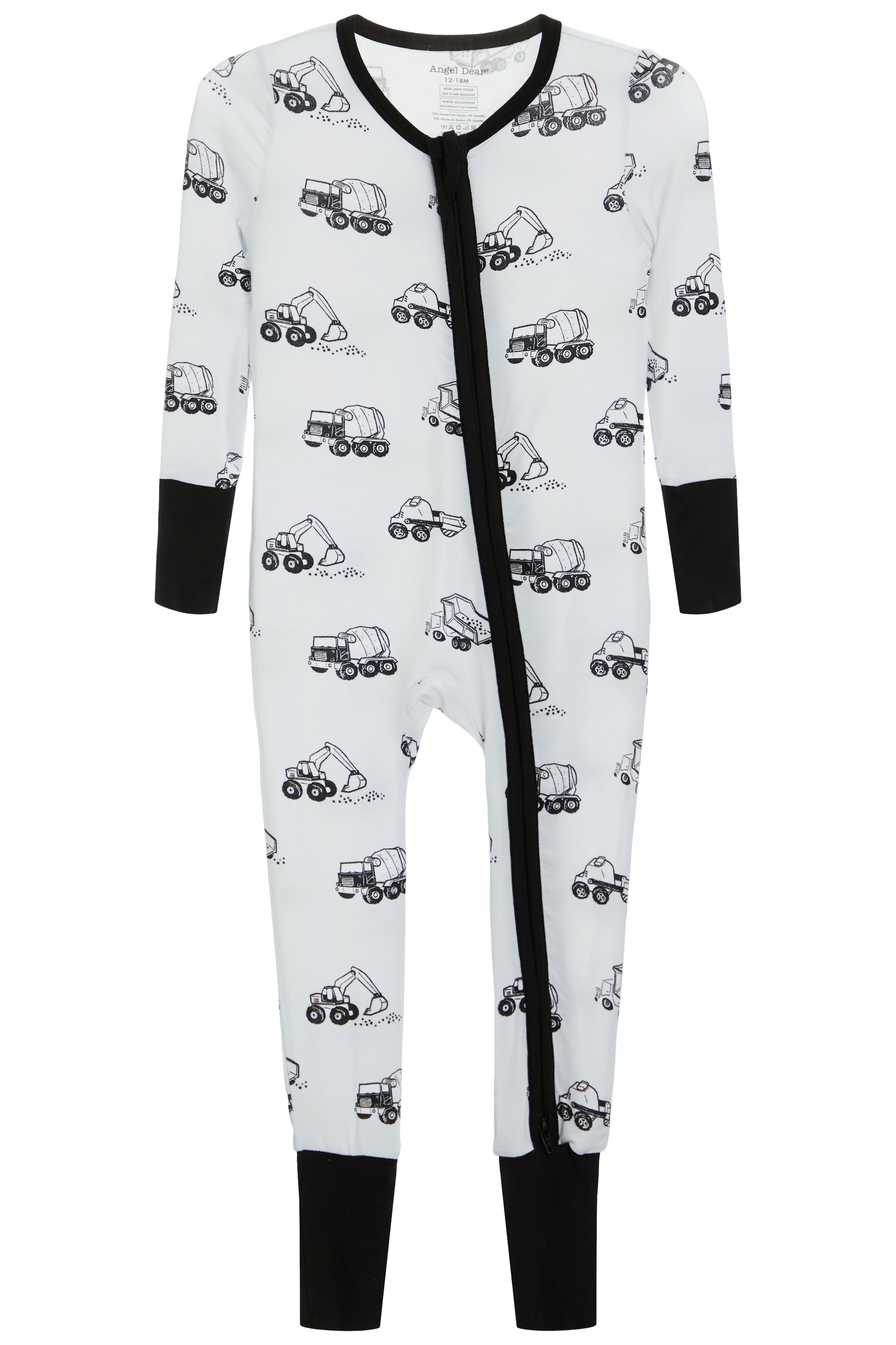 2-way Zipper Romper -Earth Movers