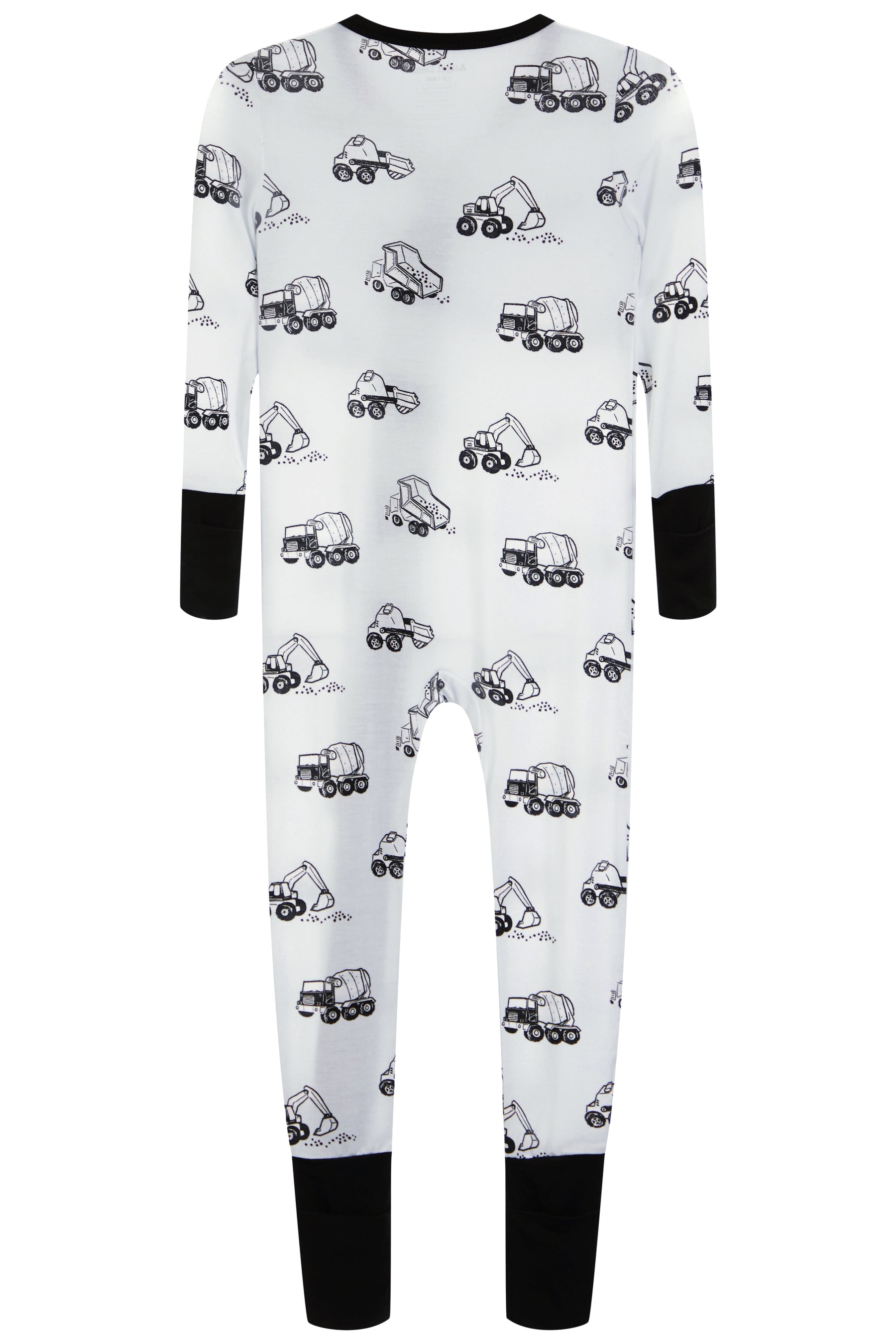 2-way Zipper Romper -Earth Movers