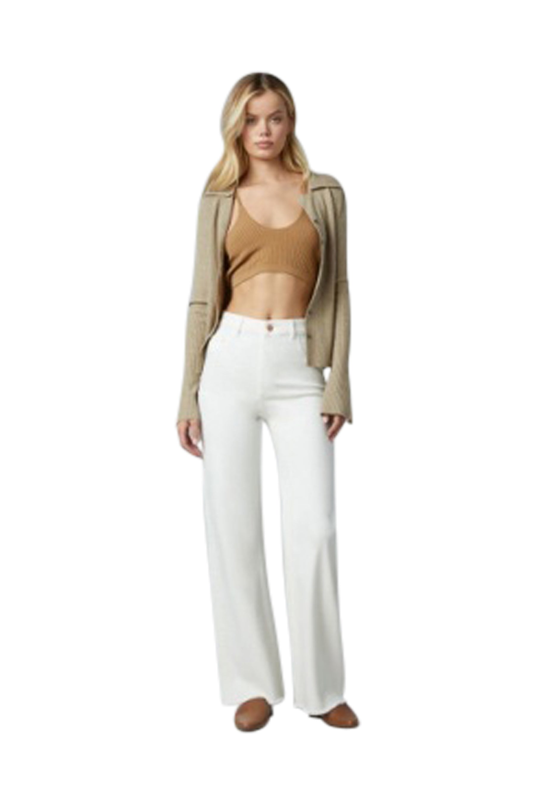 Hepburn Eggshell HR Wide Leg 31" Inseam