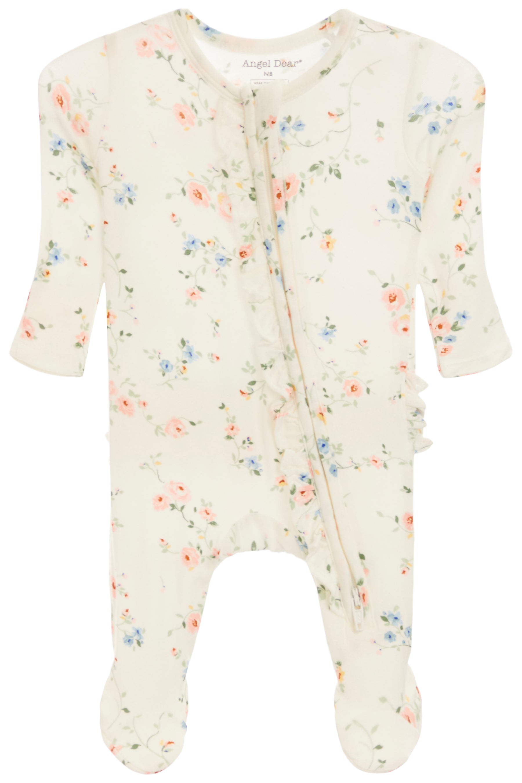 Climbing Roses Ruffle Back Zipper Footie