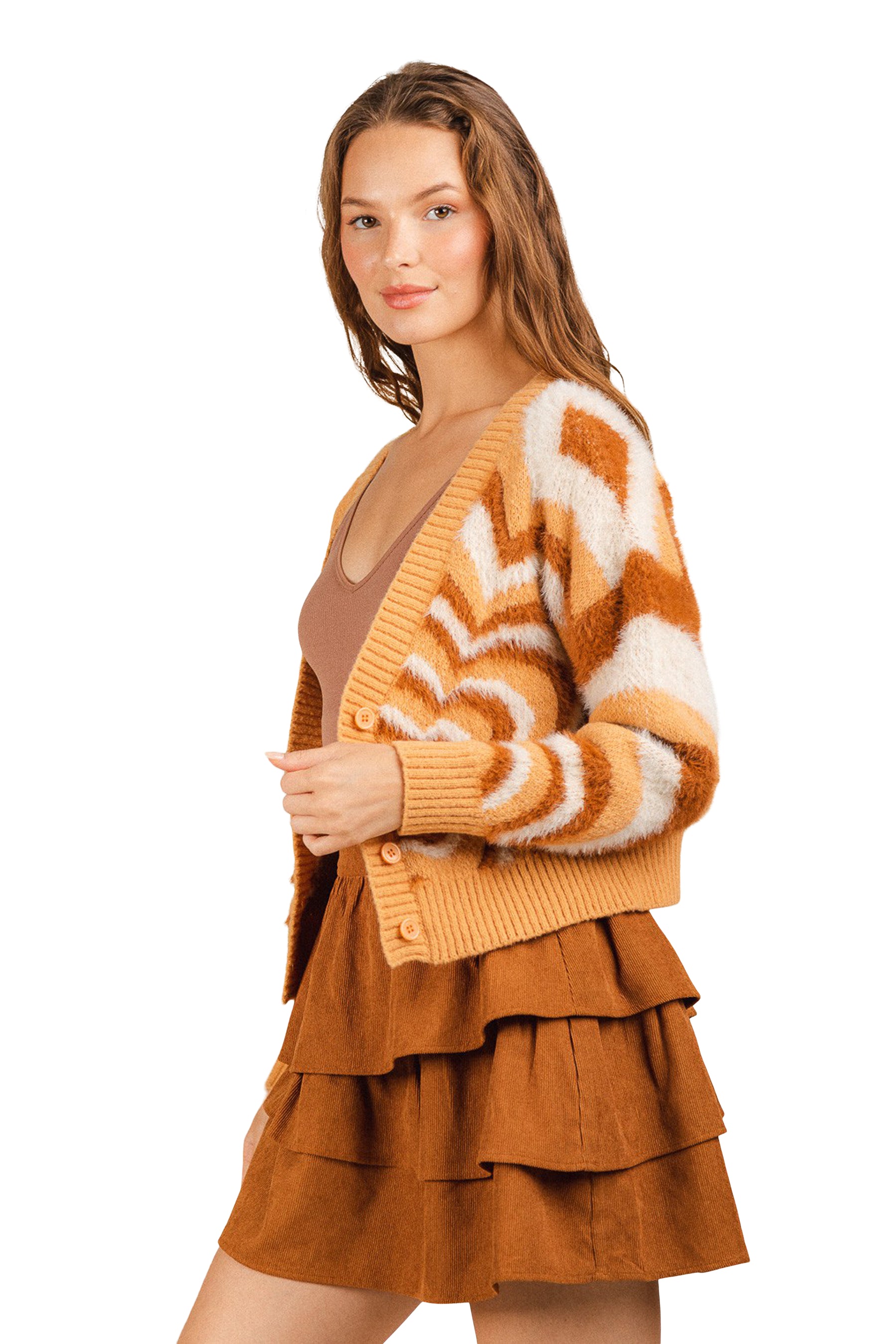 Fuzzy Pattern Cardigan