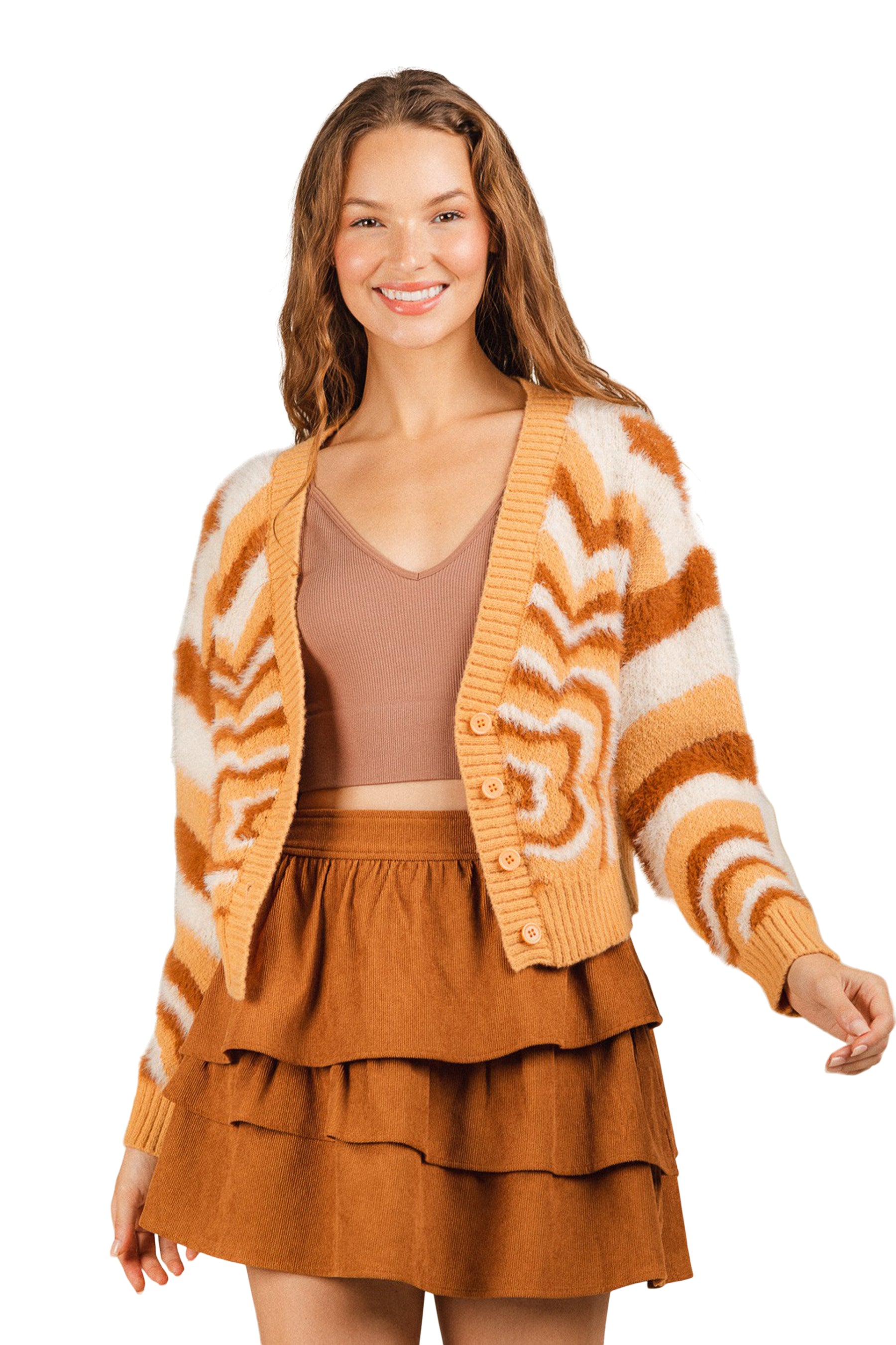 Fuzzy Pattern Cardigan