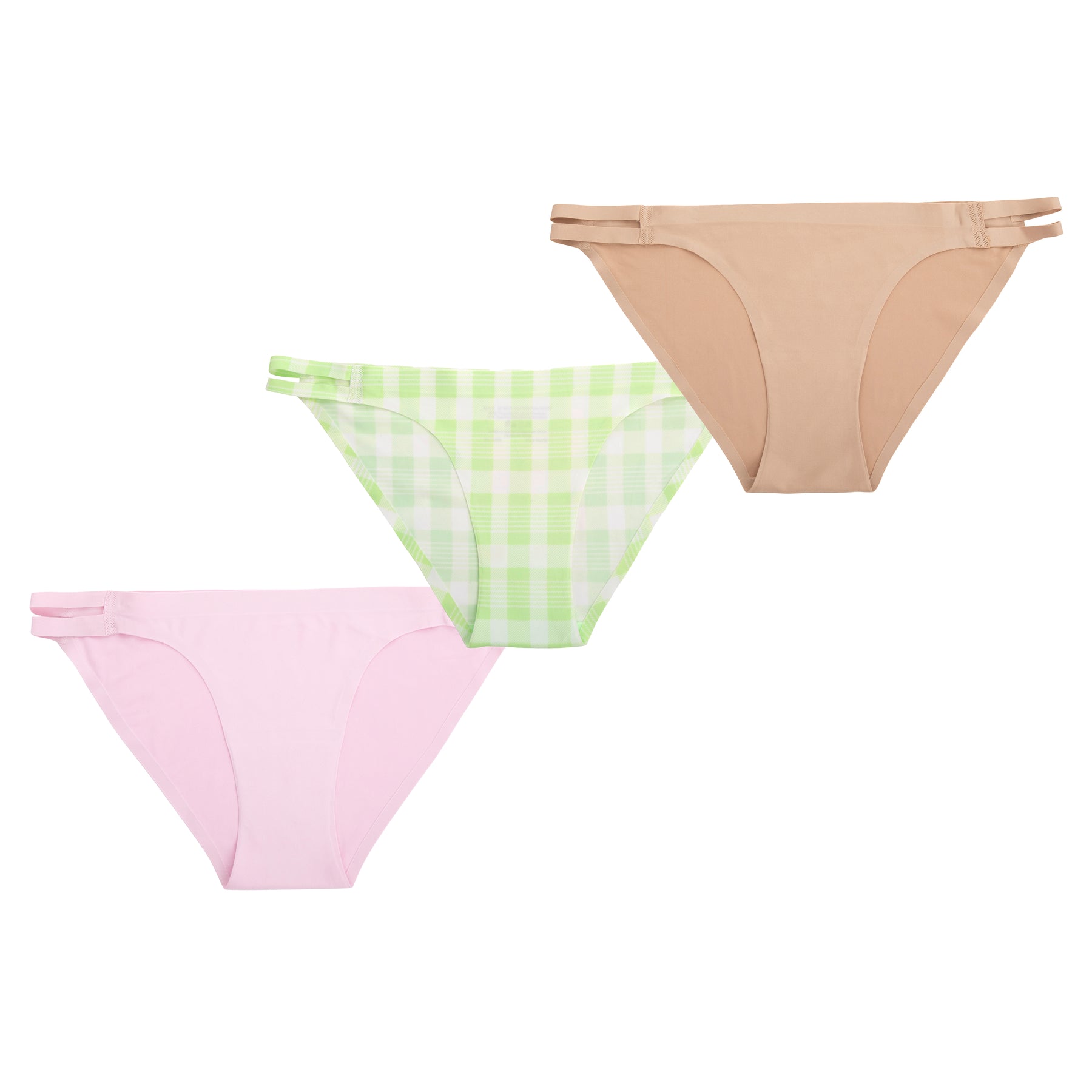 S/3 Two Scoops Fused String Bikinis