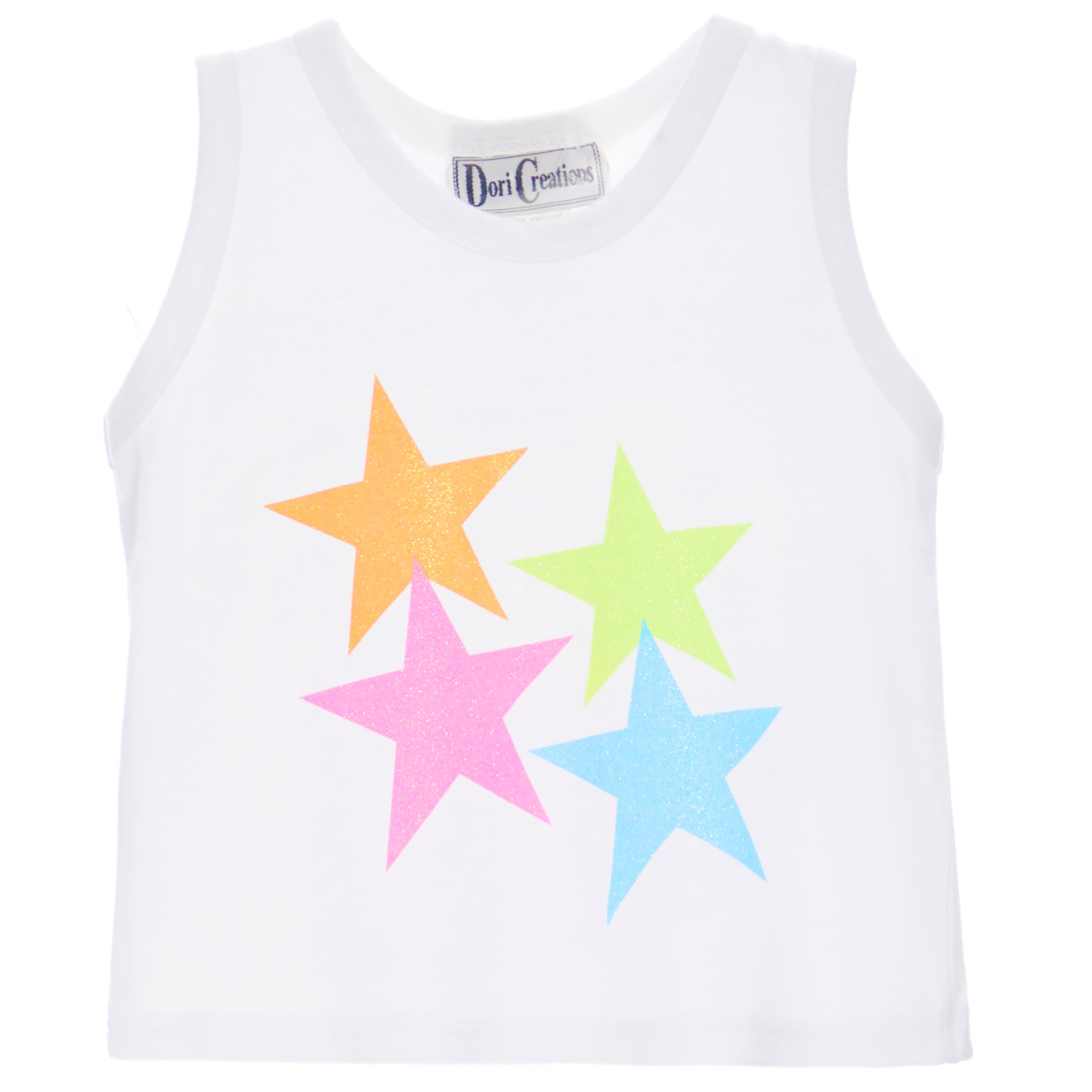 Crop Tank with Glitter Neon Stars