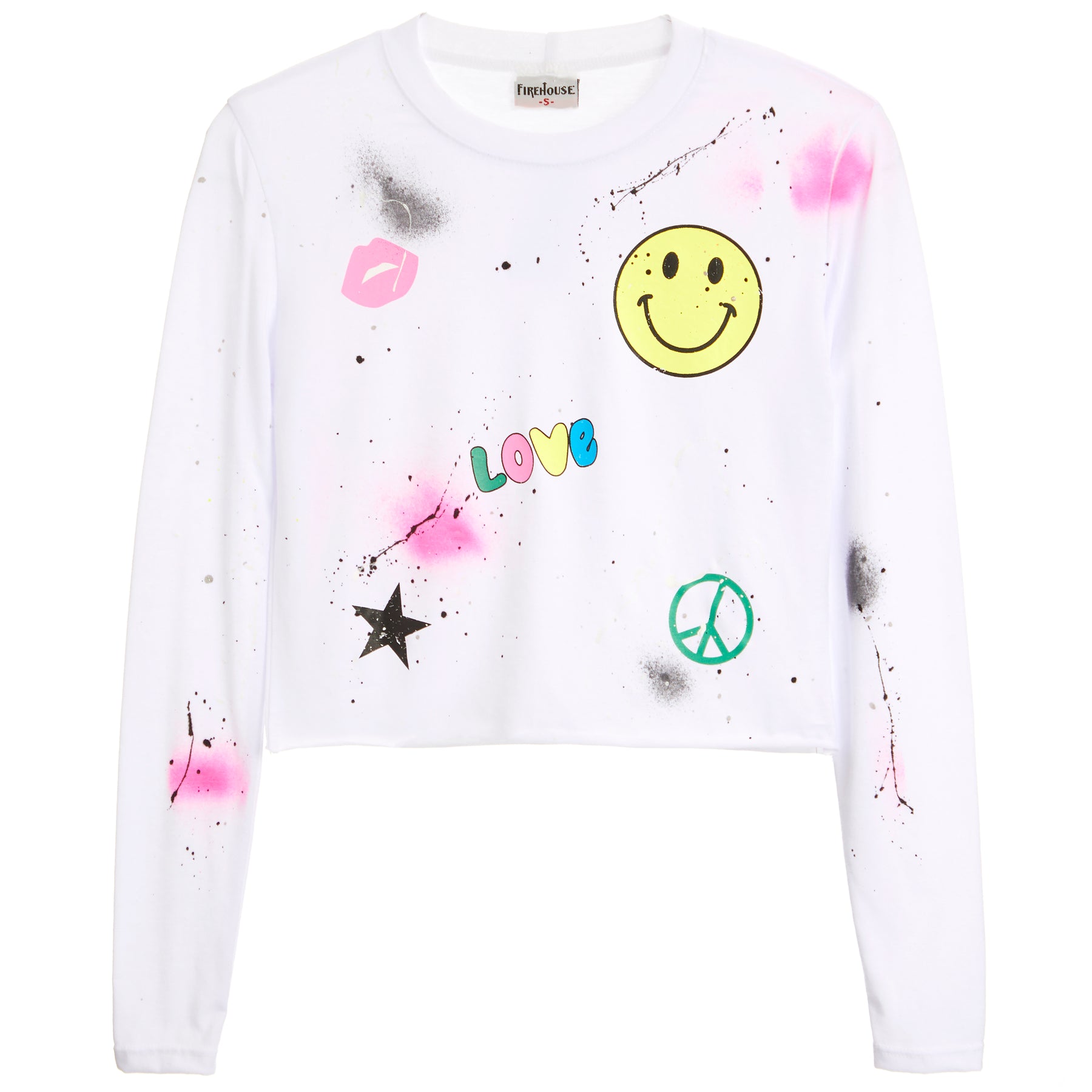 Smile Love Toss Spray Splatter Long Sleeve