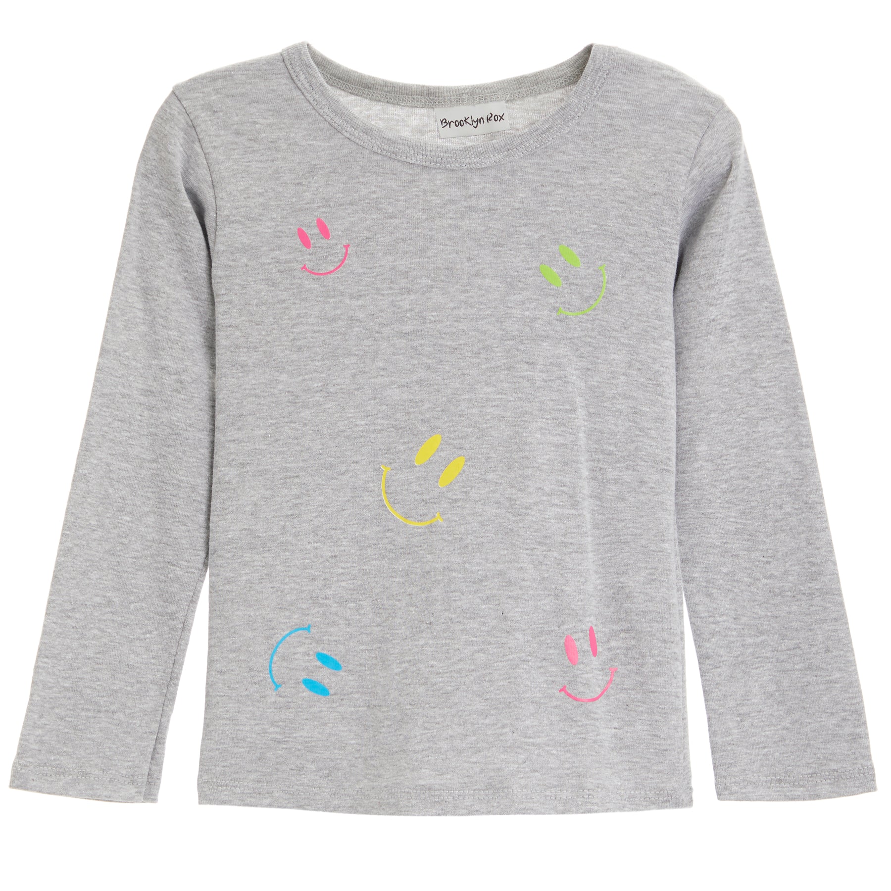 1x1 Rib Long Sleeve Tee- Multi Smiles