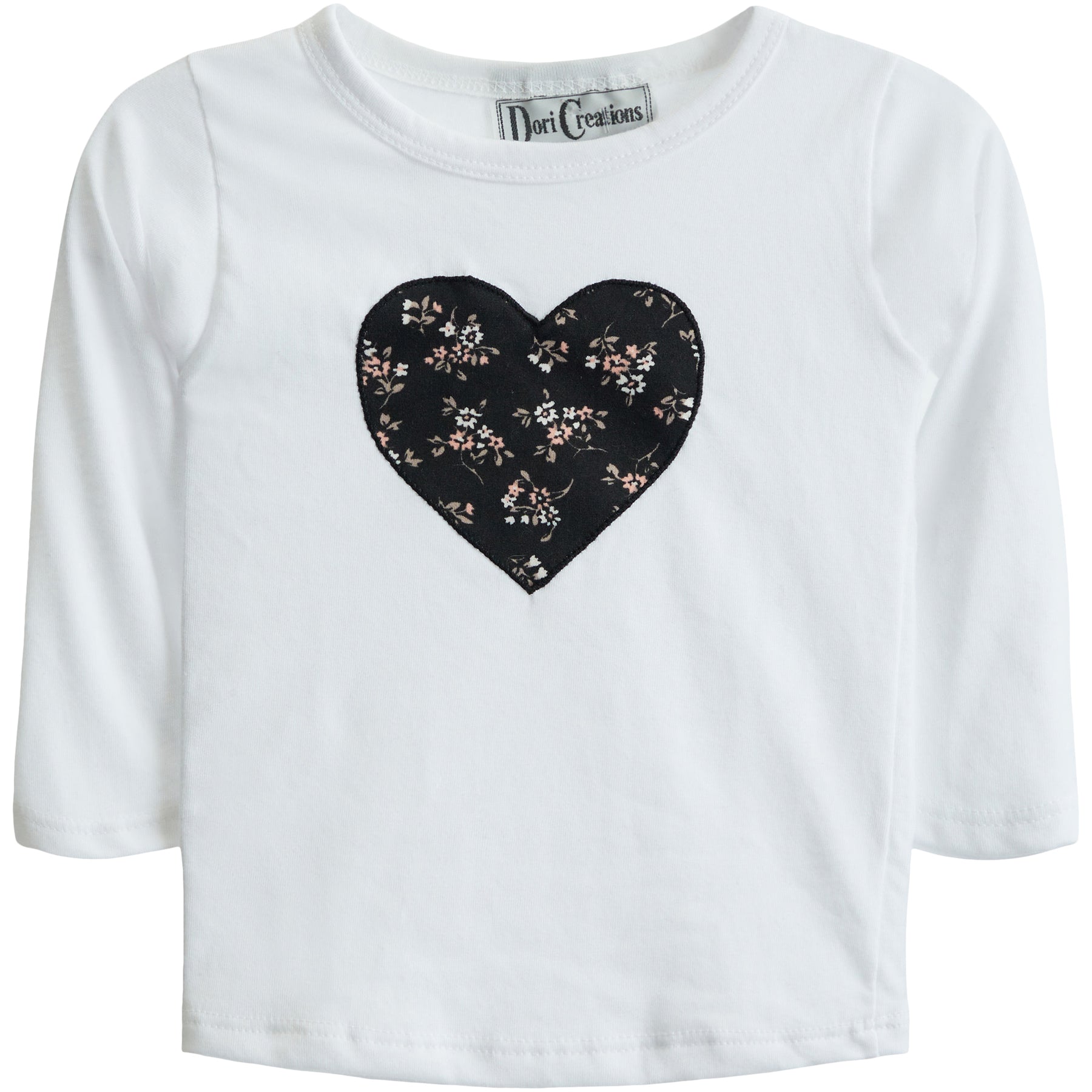 LS Tee with Ditsy Floral Heart