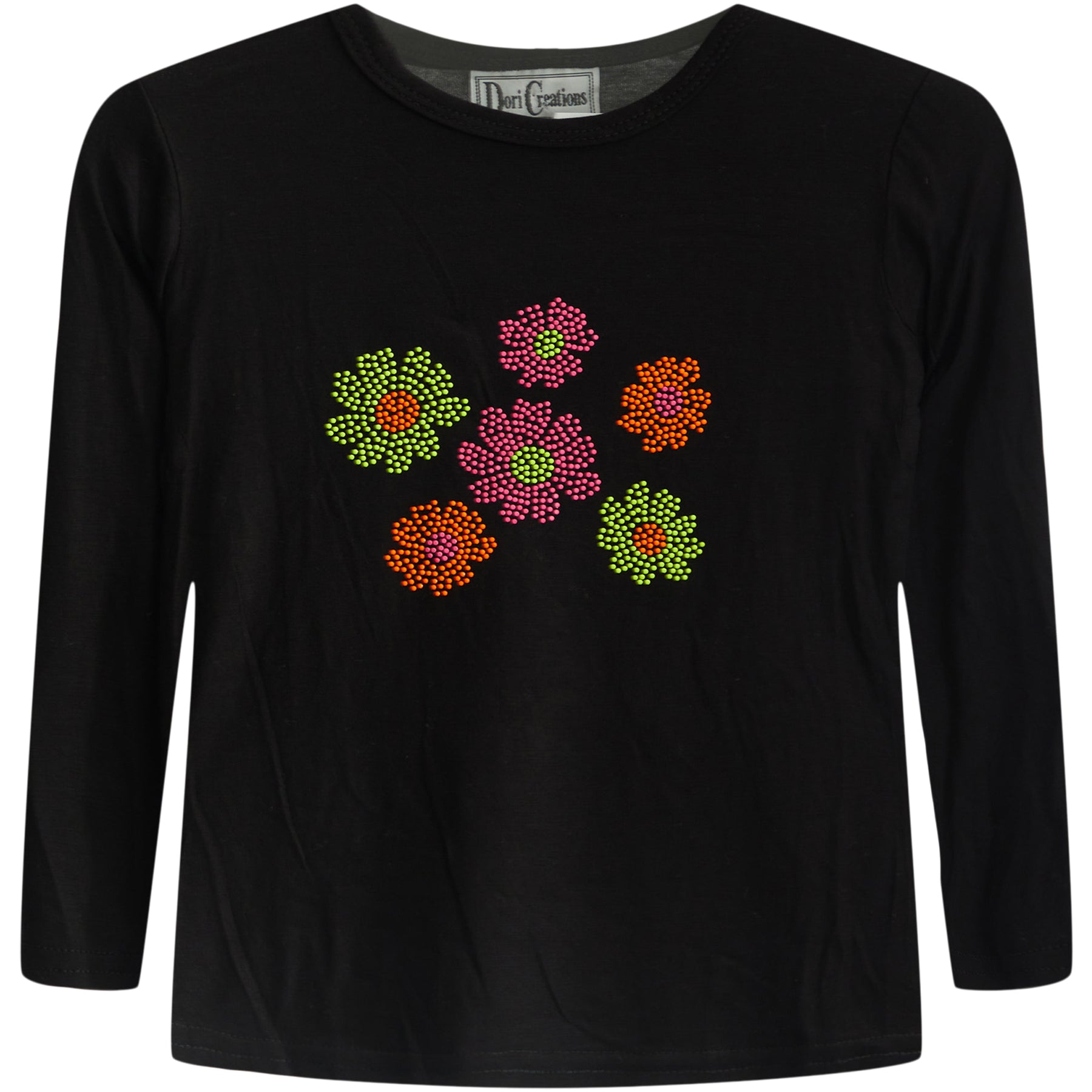 LS TEE WITH NEON DAISIES