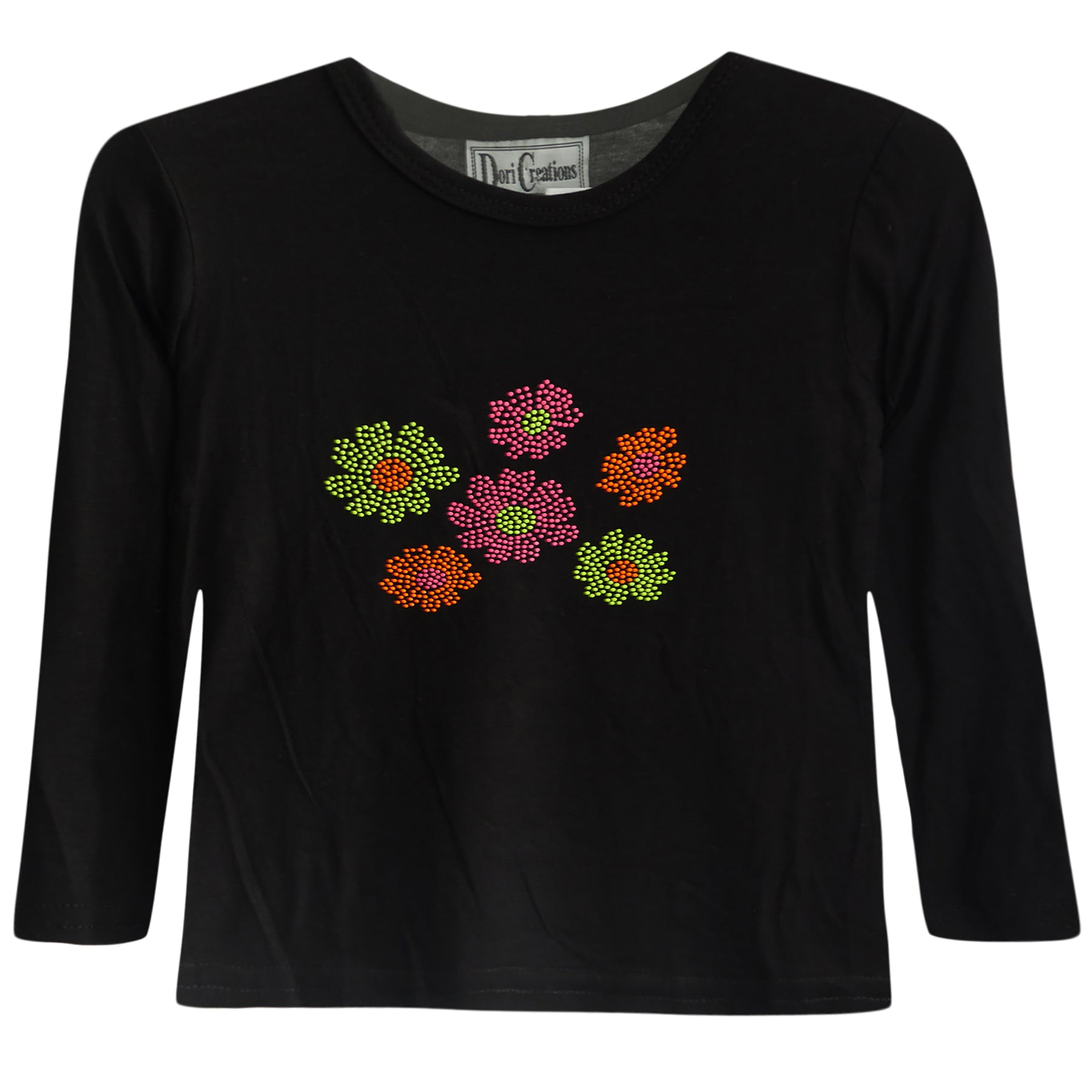 LS TEE WITH NEON DAISIES