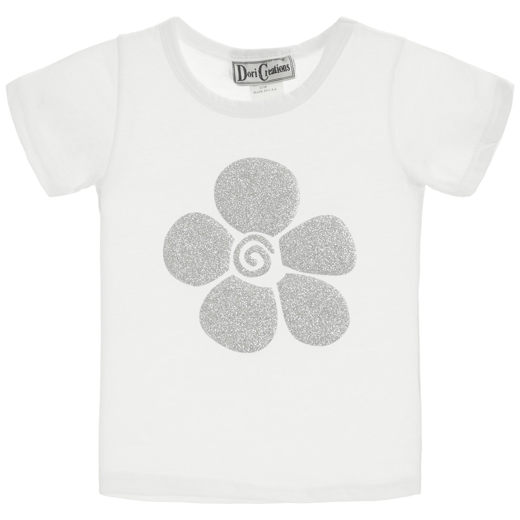 Short Sleeve Tee- Silver Flower