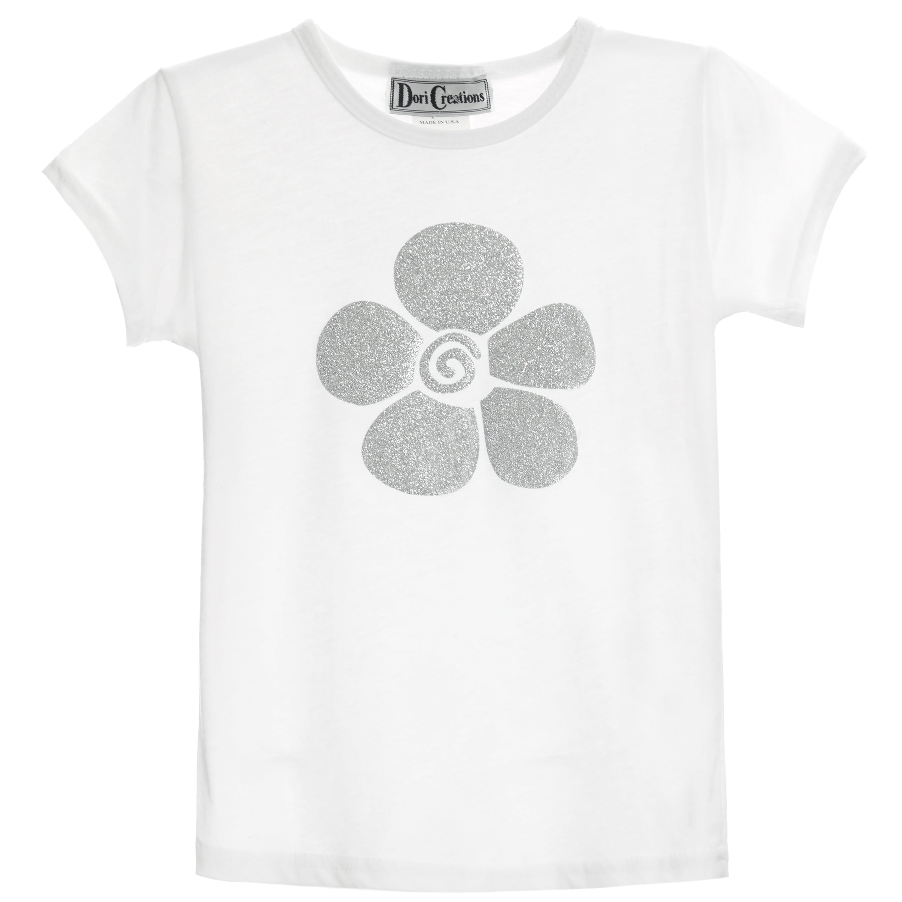 Short Sleeve Tee- Silver Flower