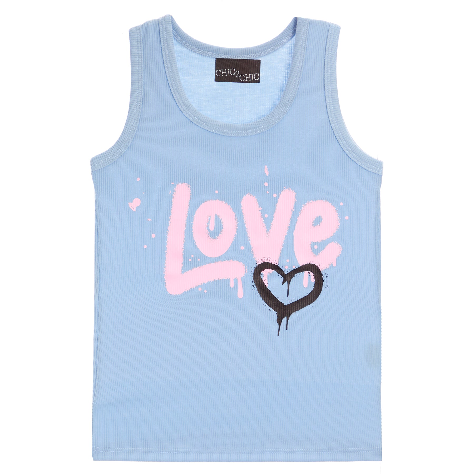 Love Heart Ribbed Tank