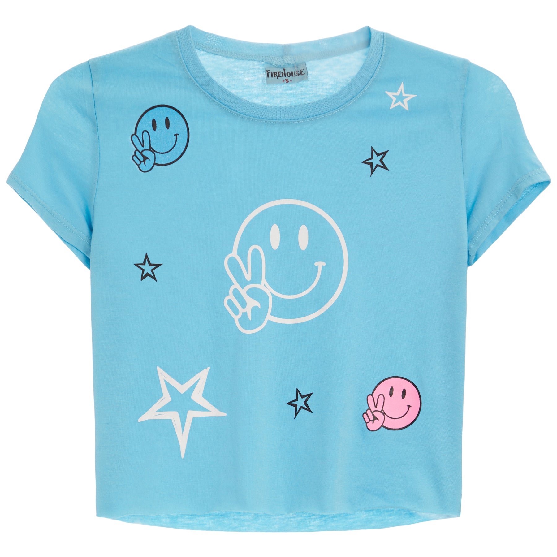 Peace Finger Smiley Toss Tee