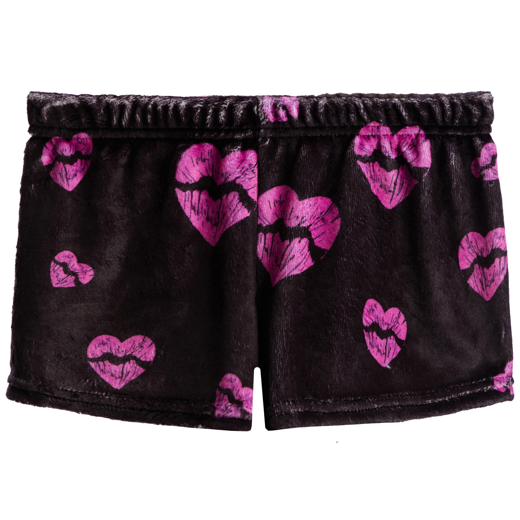 Heart Lips Fuzzy Lounge Shorts