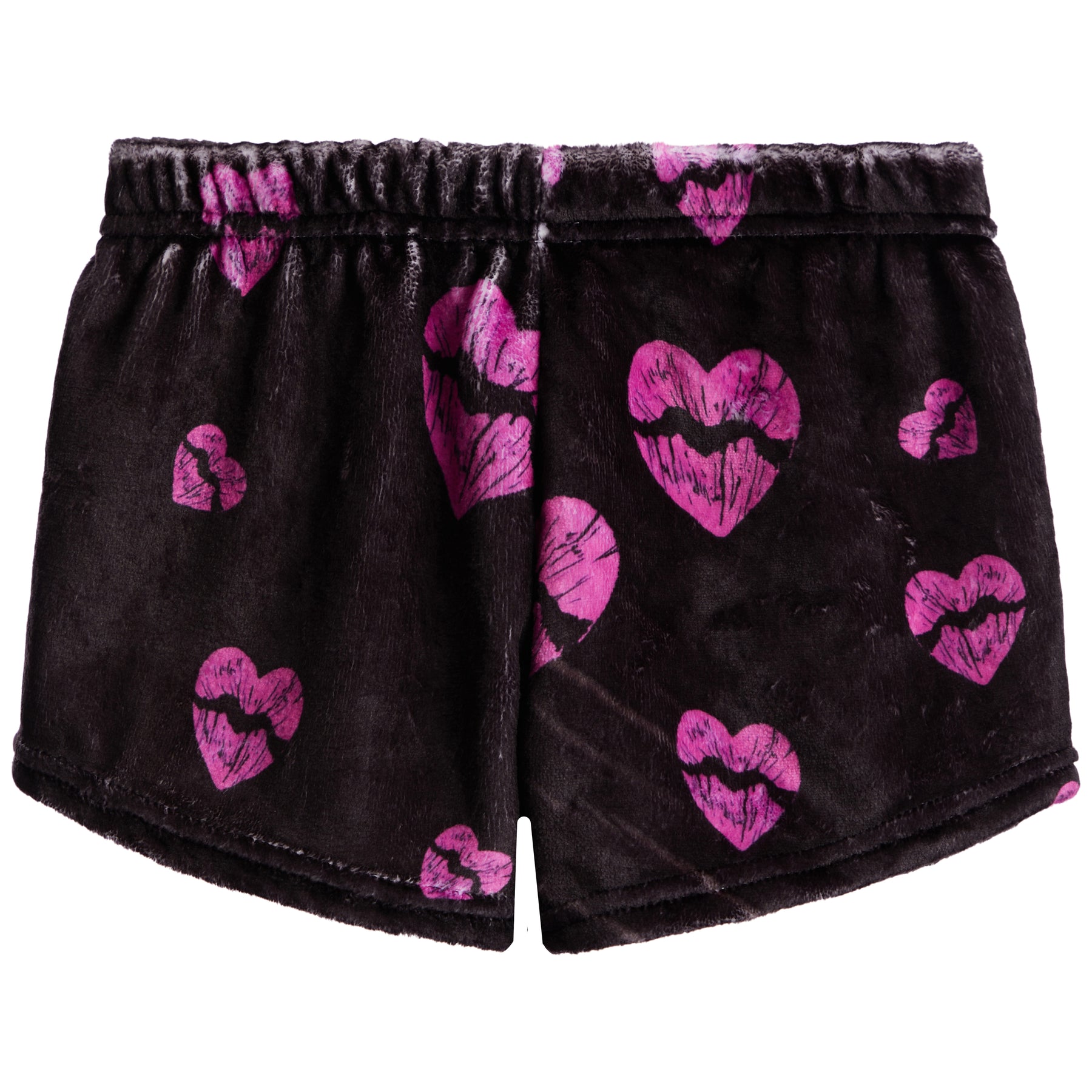 Heart Lips Fuzzy Lounge Shorts