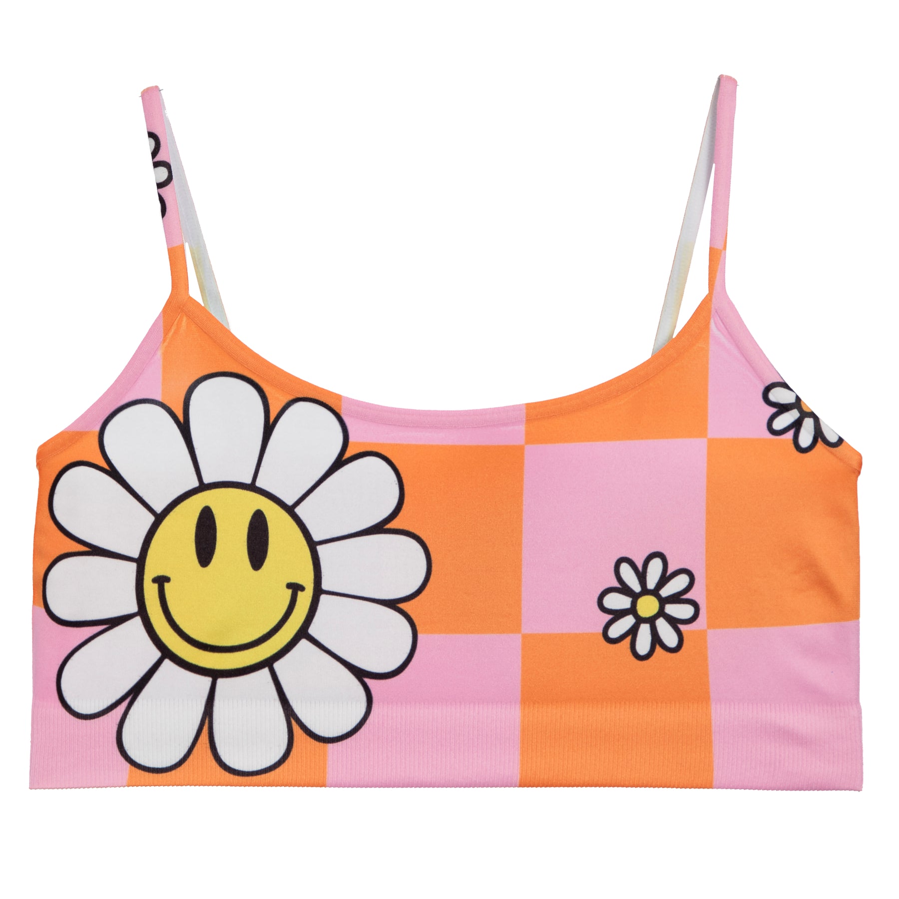 Pink & Orange Daisy Check 7-14 Bra Cami