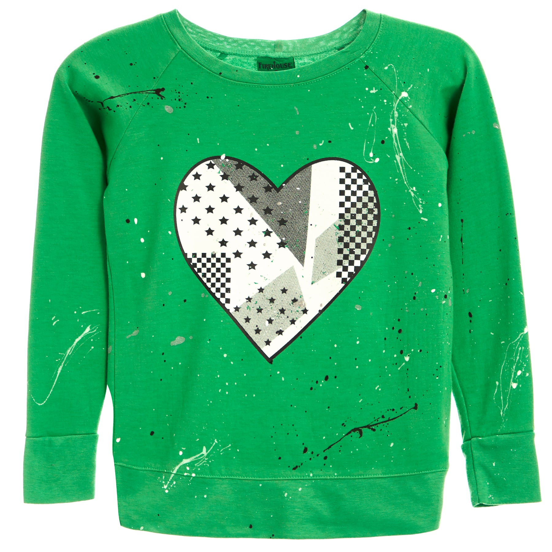Grey Doodle Heart Splatter Raglan