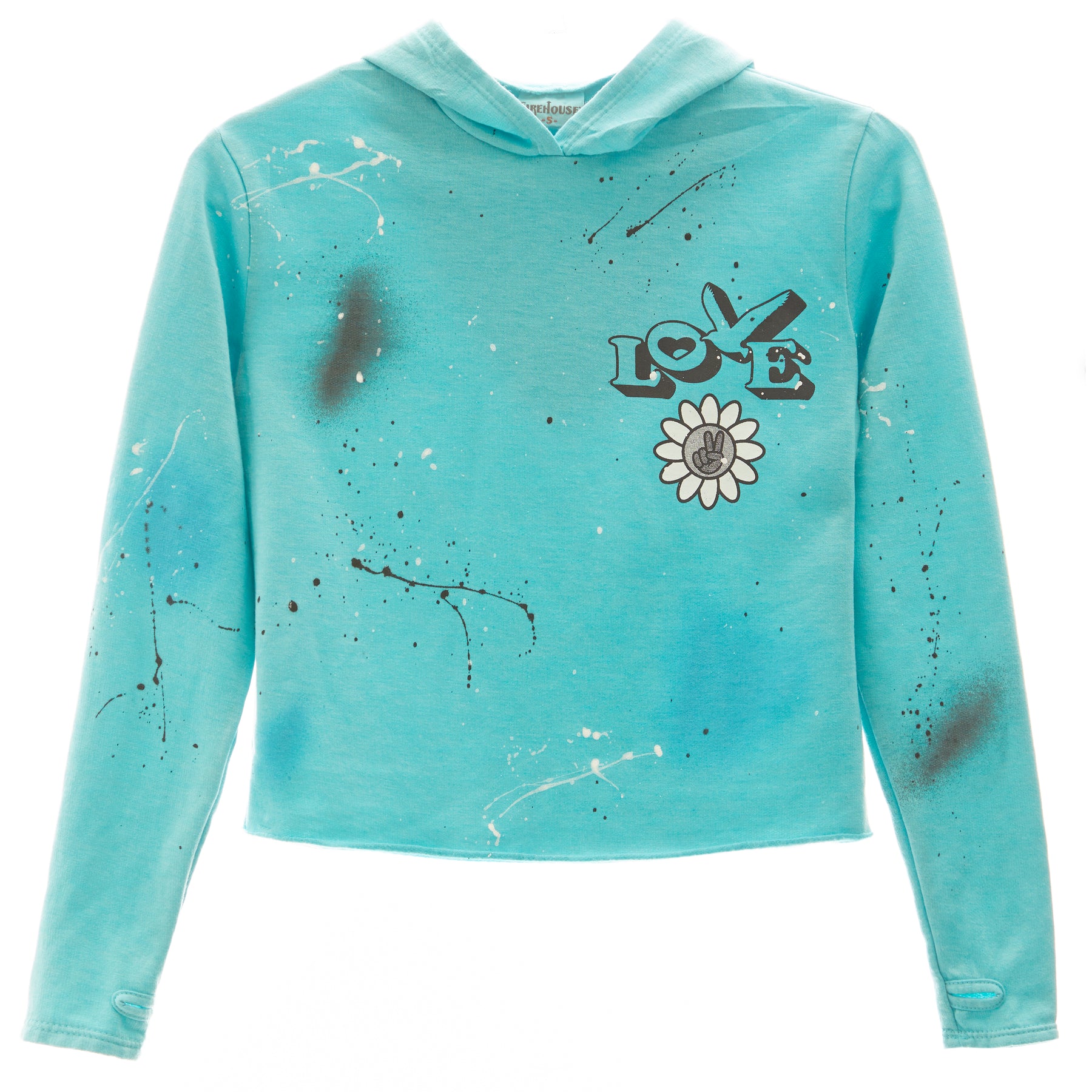 Wing Love Flower Splatter Hoodie