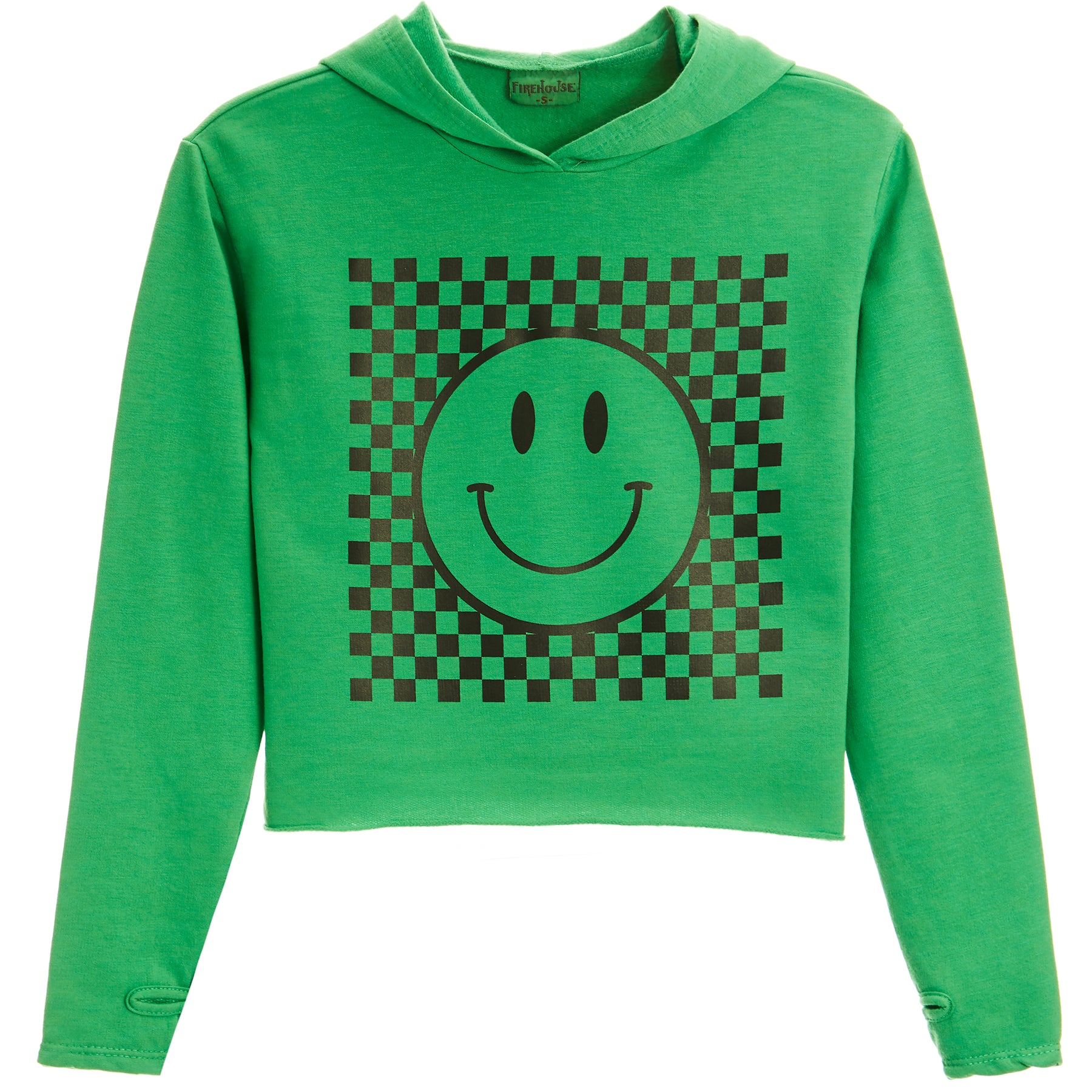 Checkered Smiley Fleece Pullover