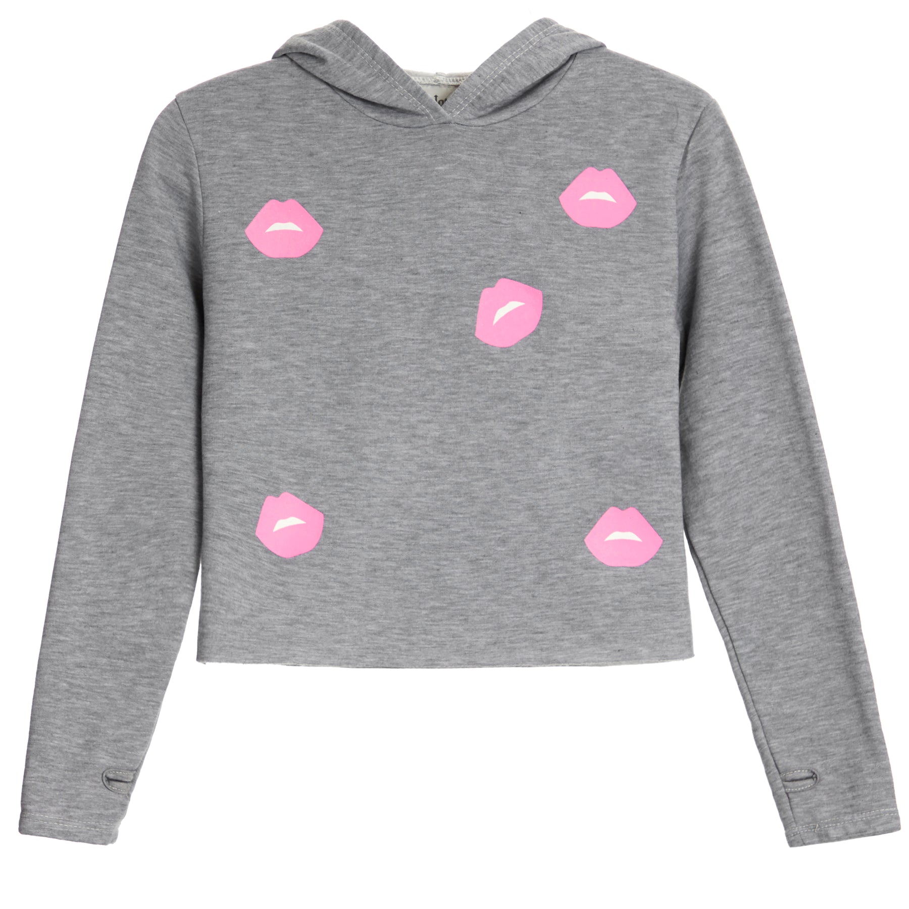 Pullover Hoodie with Lip Toss