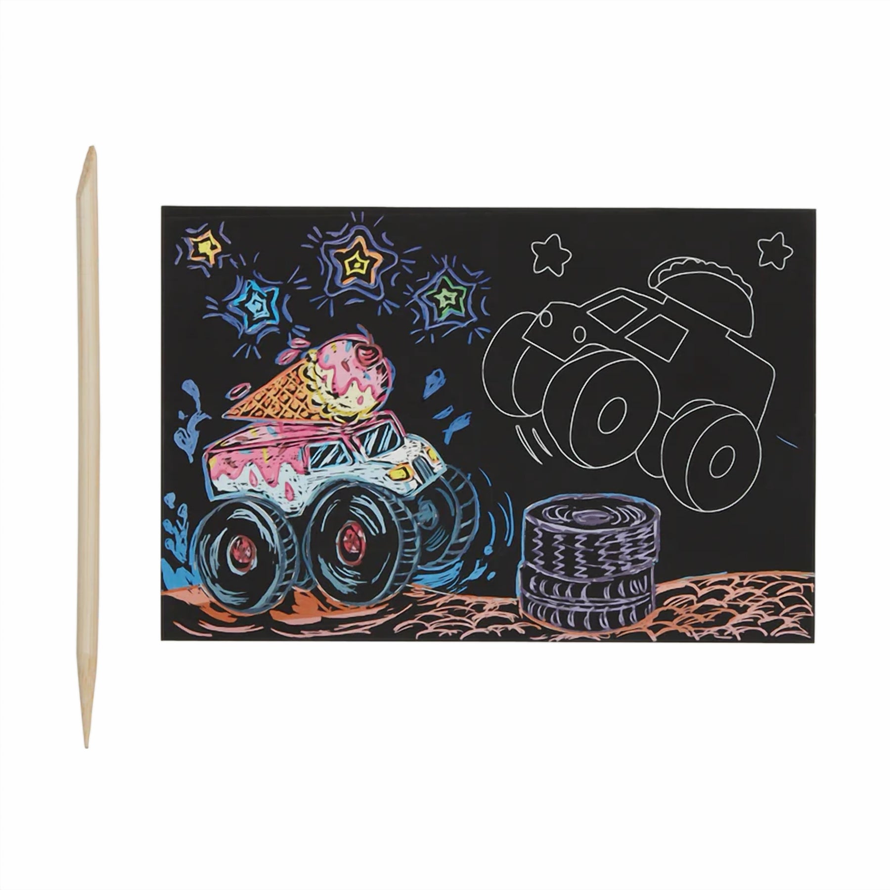 Mini Scratch & Scribble Art Kit Monster Truck