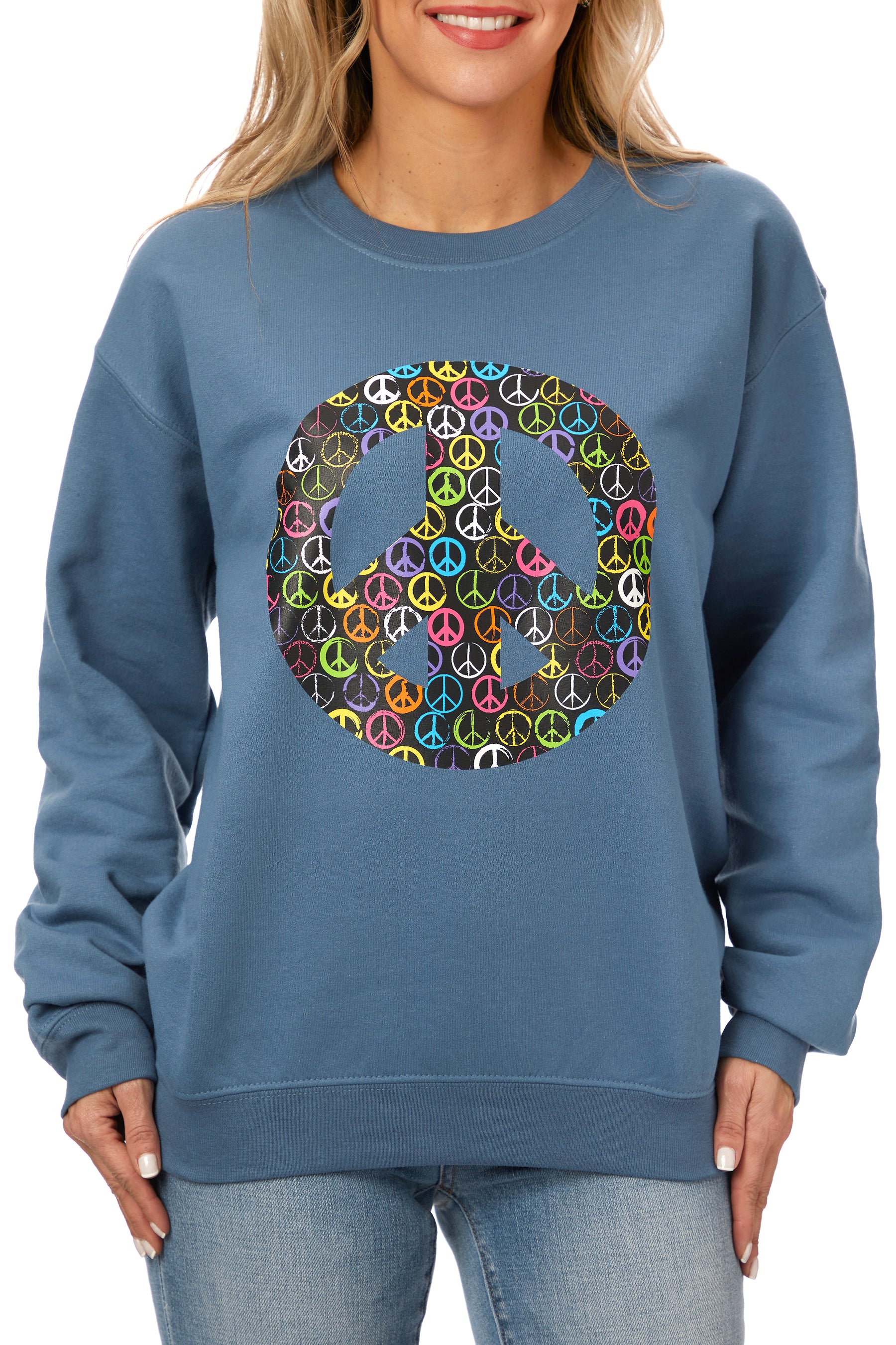 Peace Sign Fleece Crewneck