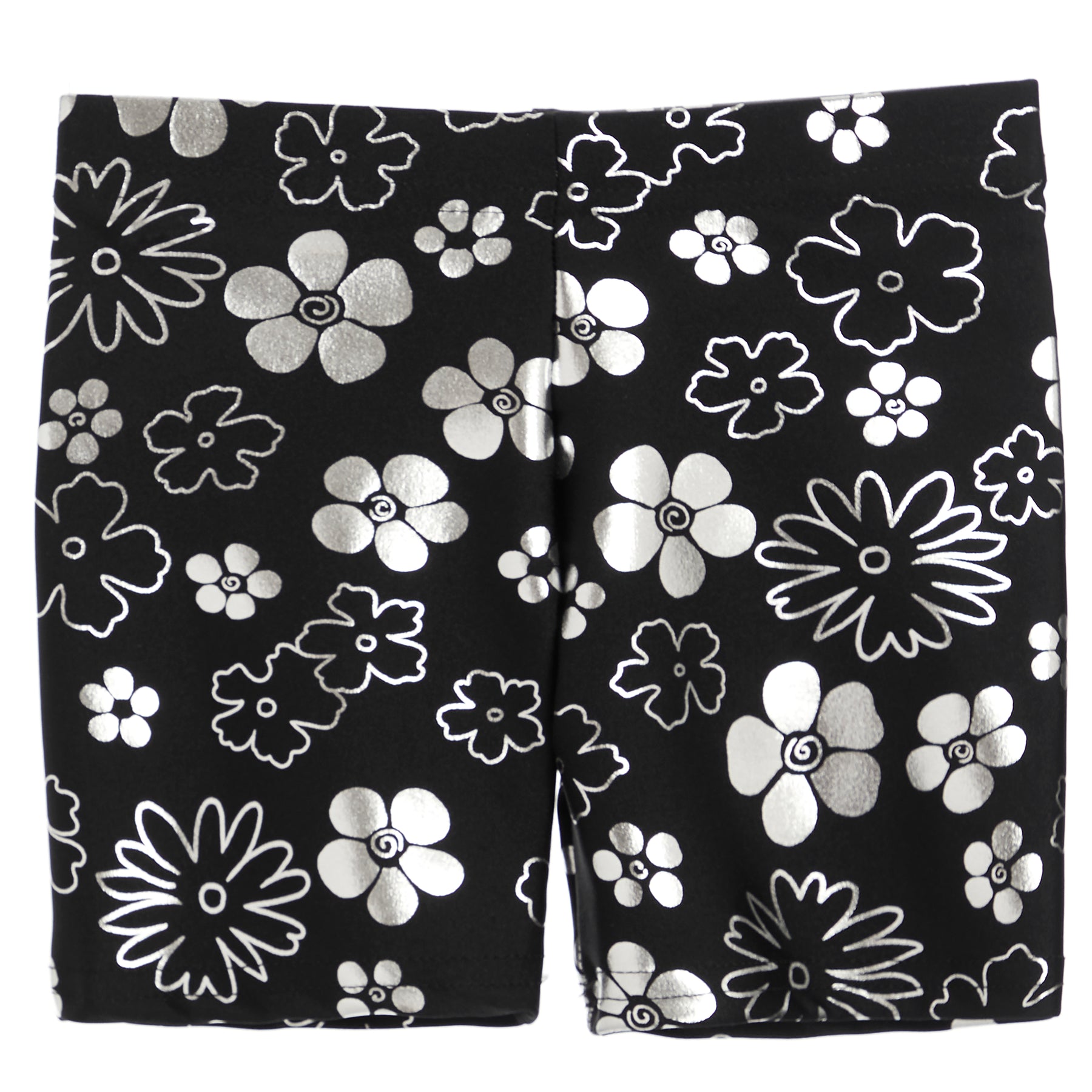 Bike Short- Silver Flower