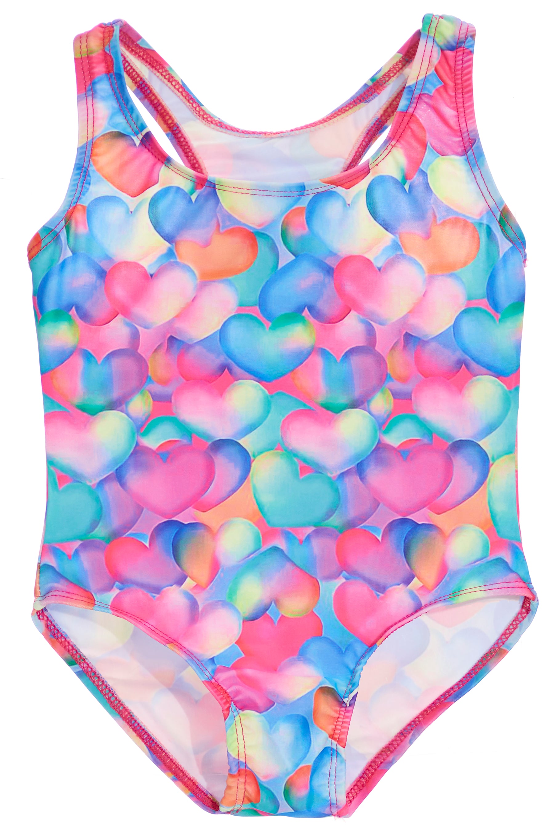 1 Piece Bathing Suit-Multi Hearts