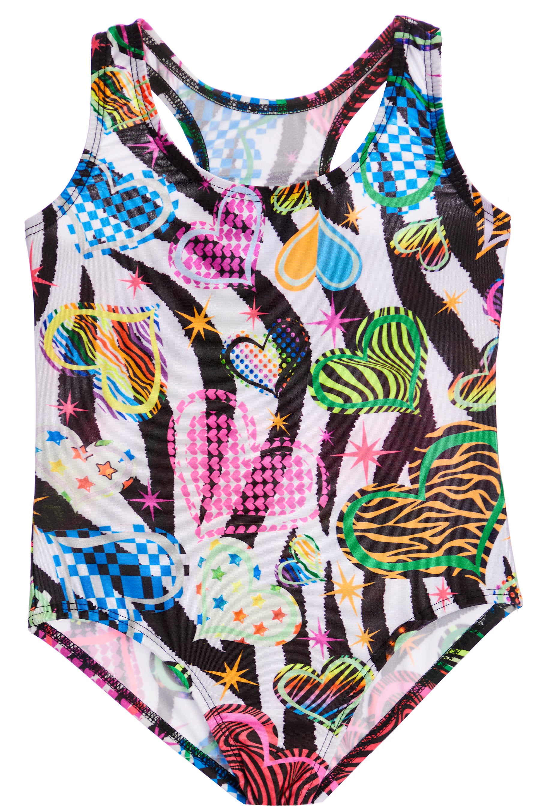 1 Pc Swimsuit- Neon Animal Heart
