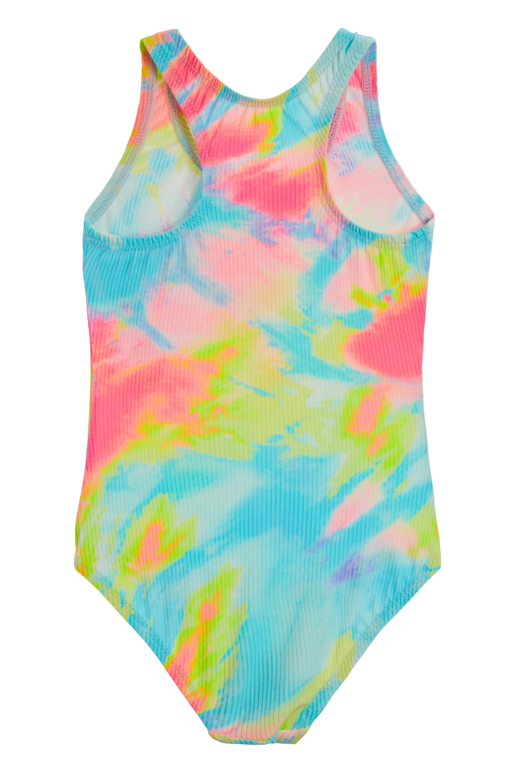 1 Pc Neon Rib Tie Dye Swimsuit