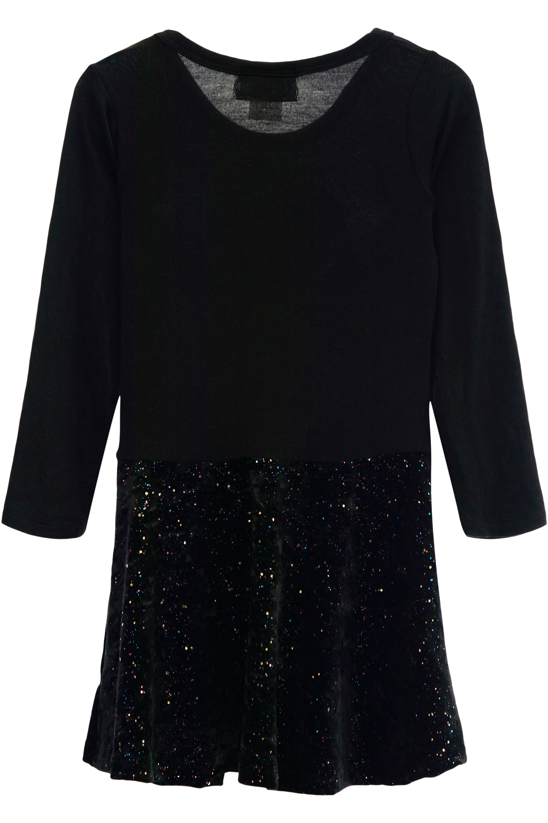 Long Sleeve Dress with Glitter Velvet Heart