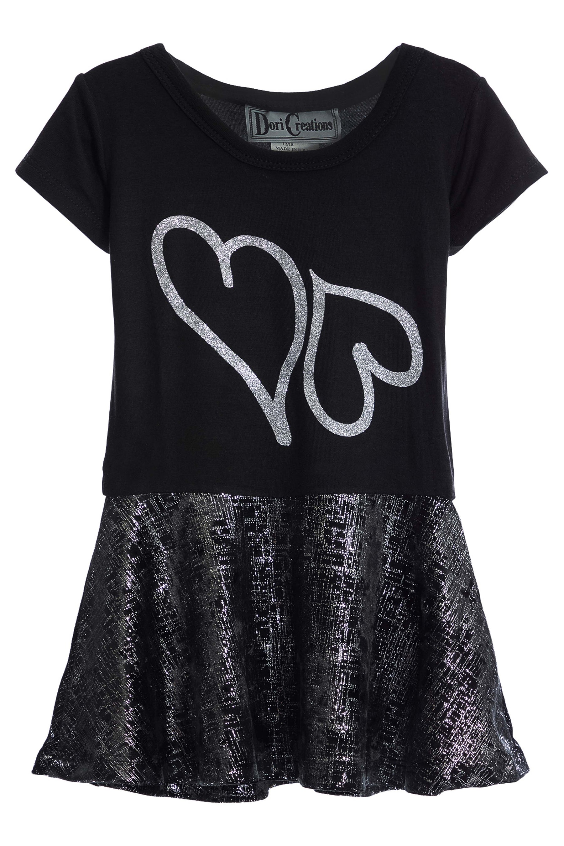 Double Heart Short Sleeve Dress