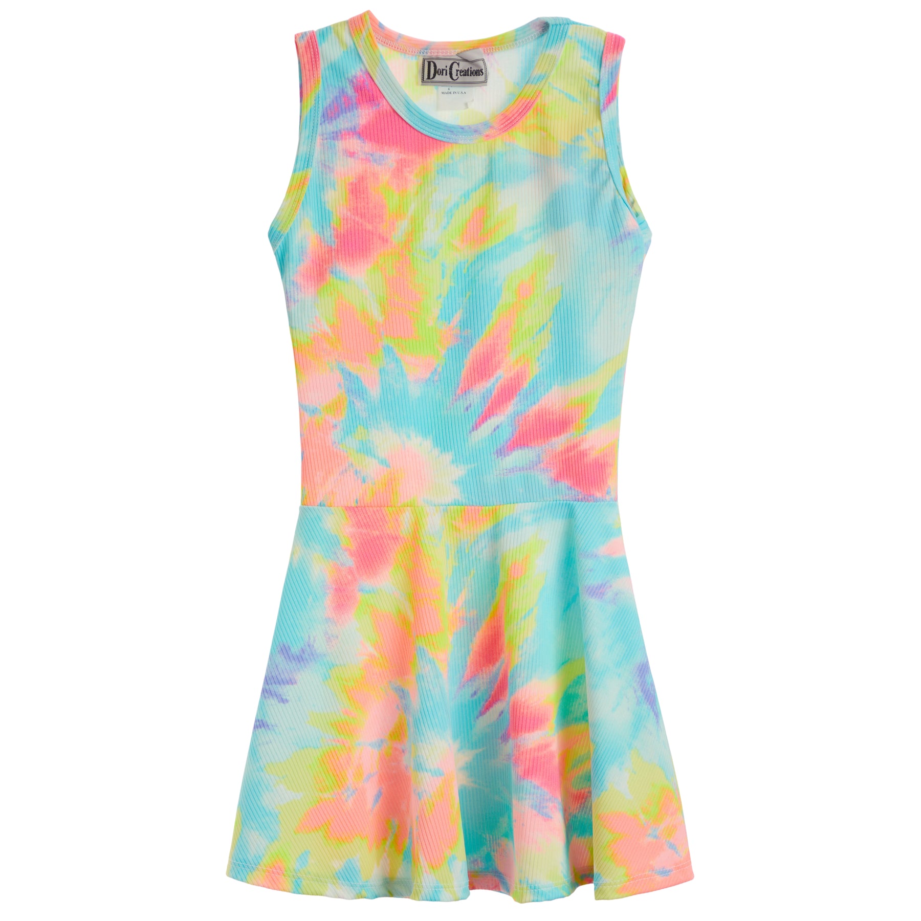 Tie Dye Rib Tank Dress