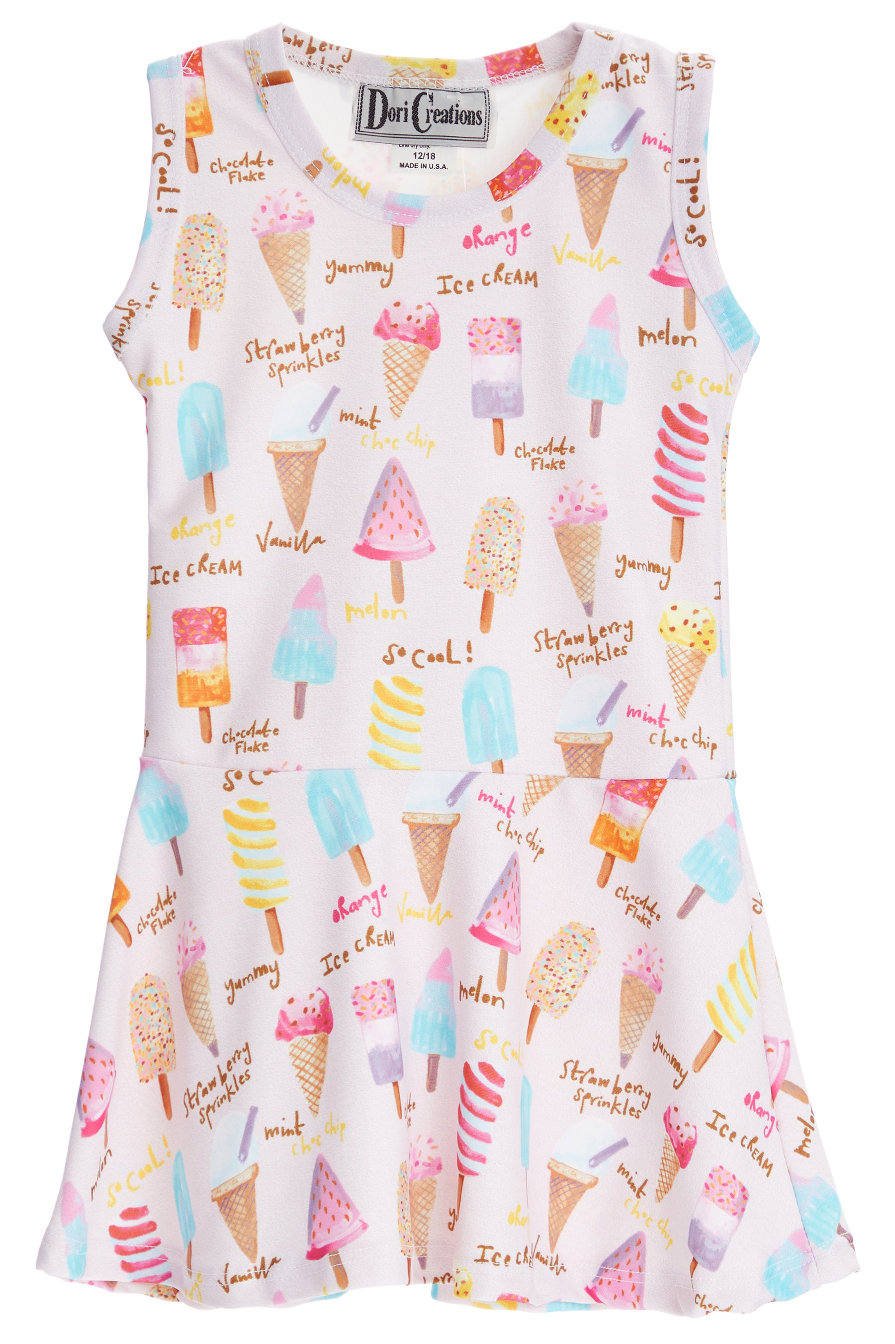 Ice Cream Print Tank Dress