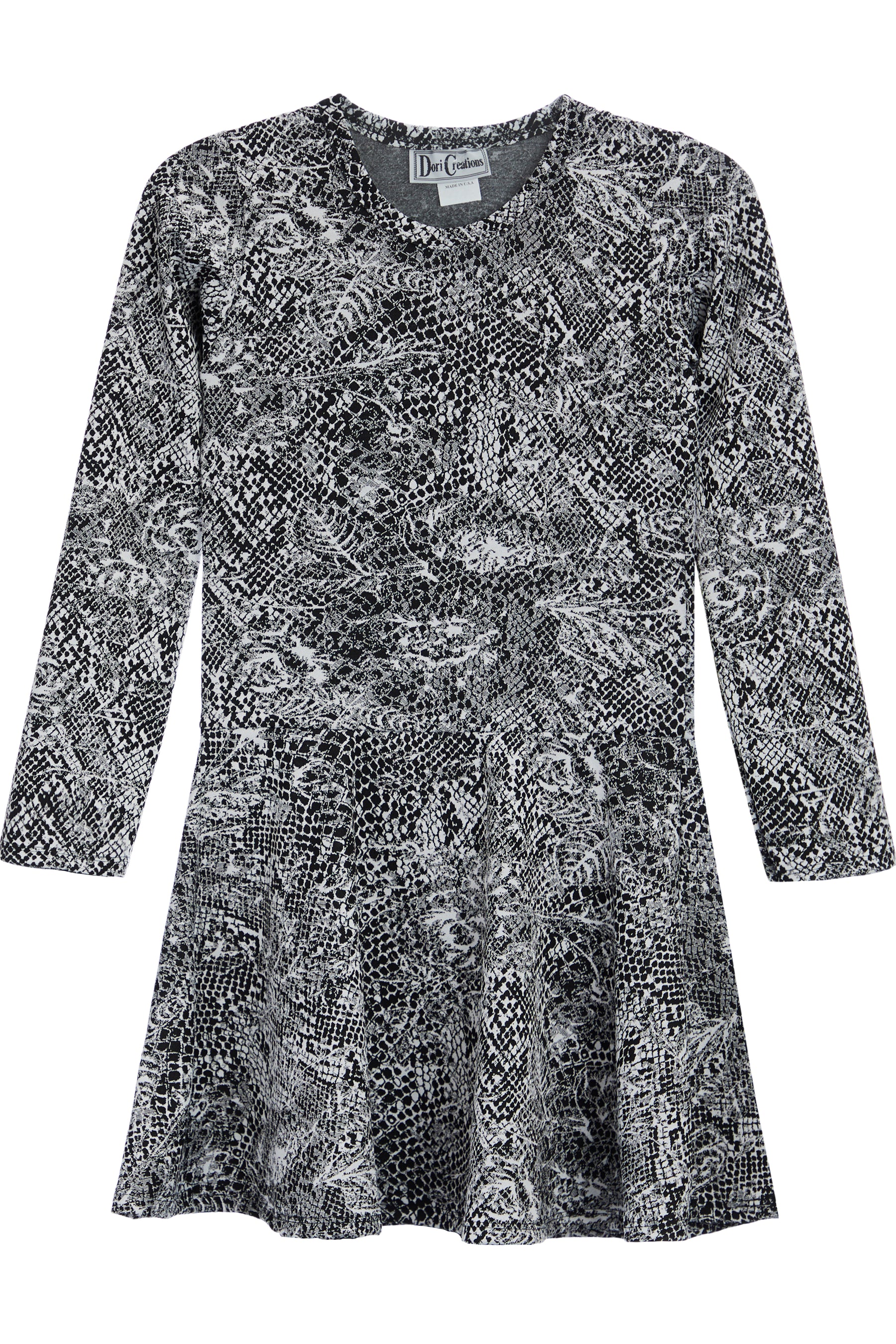 Printed Jacquard Long Sleeve Dress