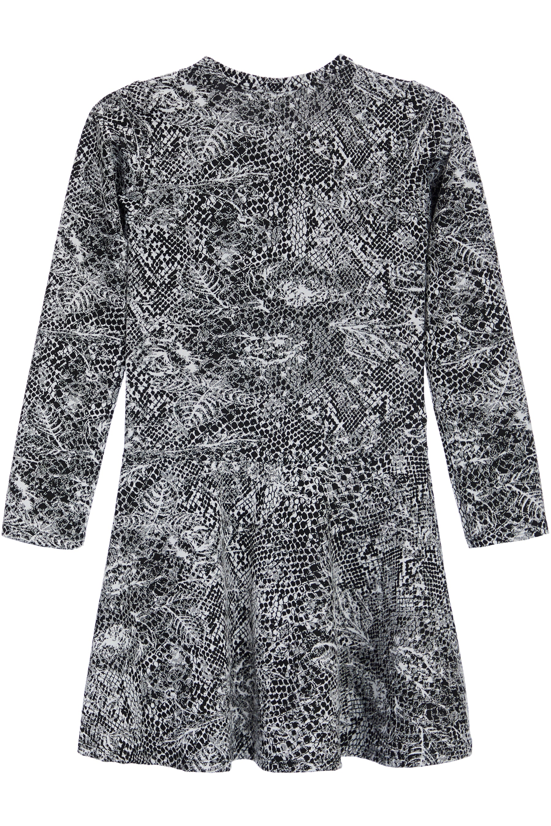 Printed Jacquard Long Sleeve Dress