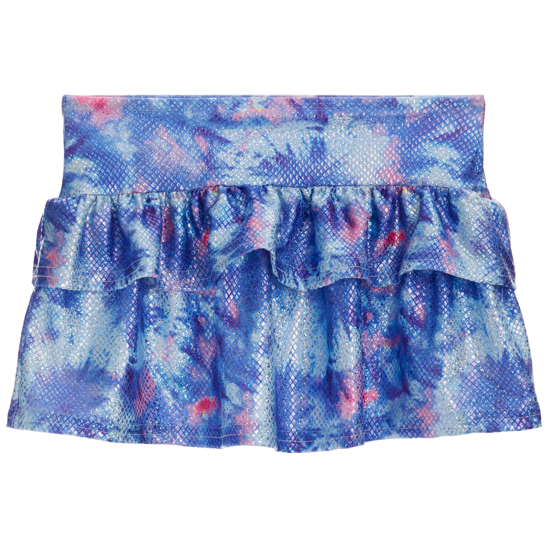 Blue Pink Collage Lame Skirt