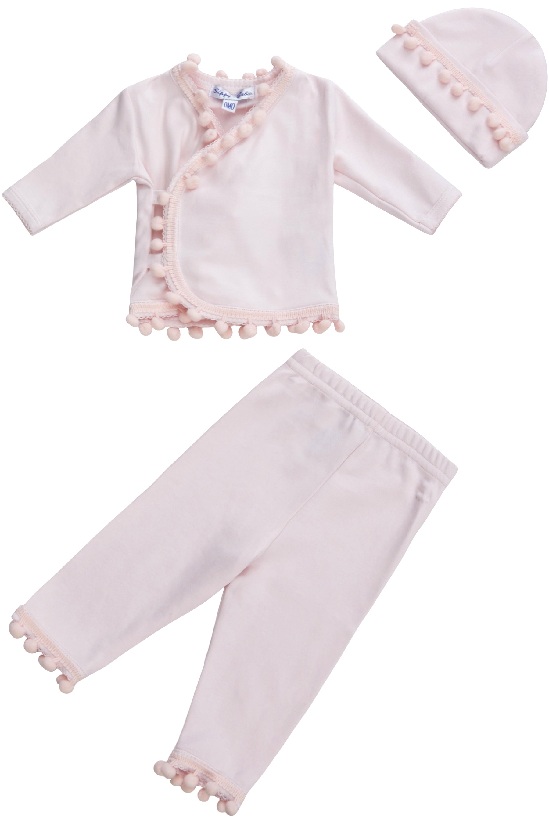 3pc Take Home Set with Pink Pom Pom