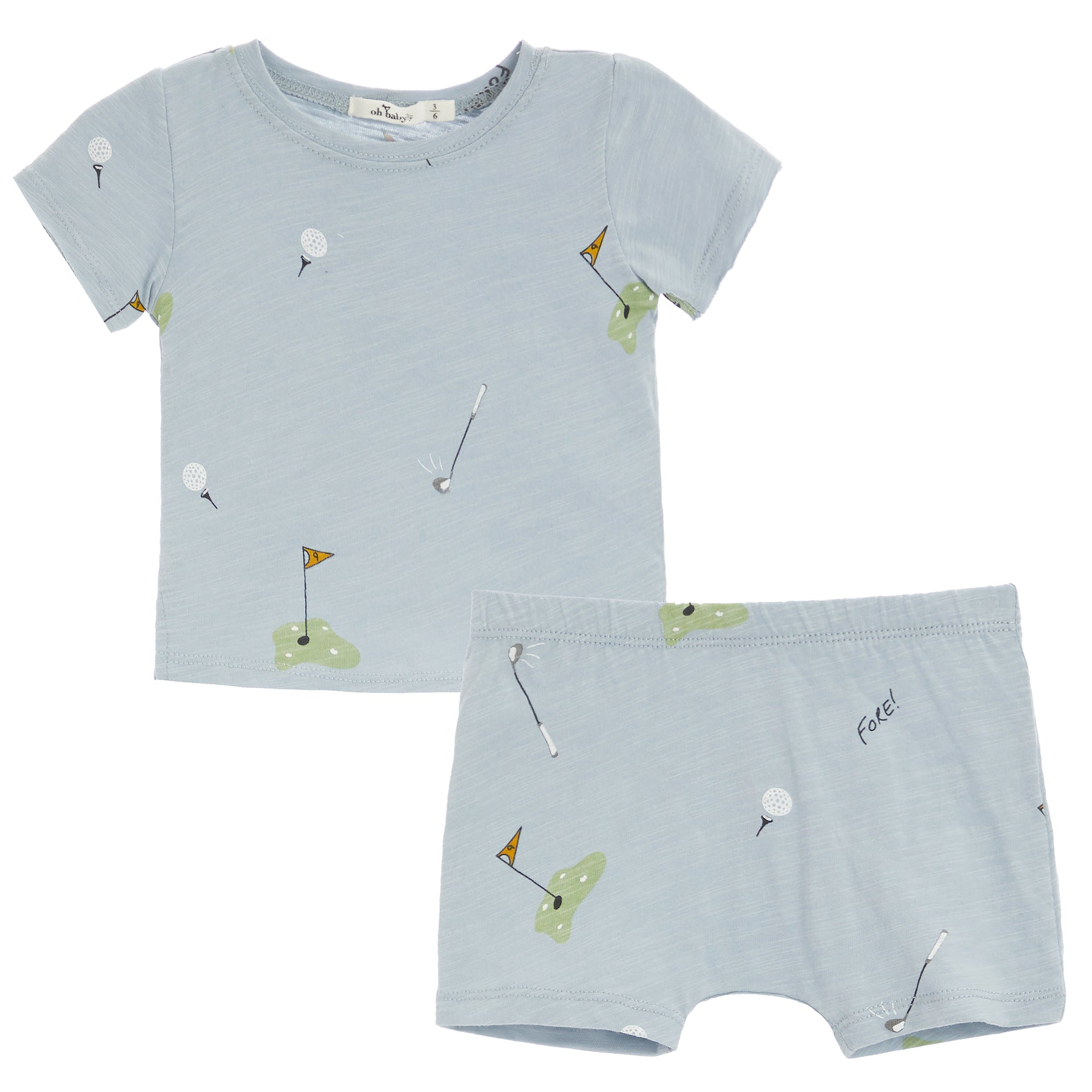 Gold Slub Short Set
