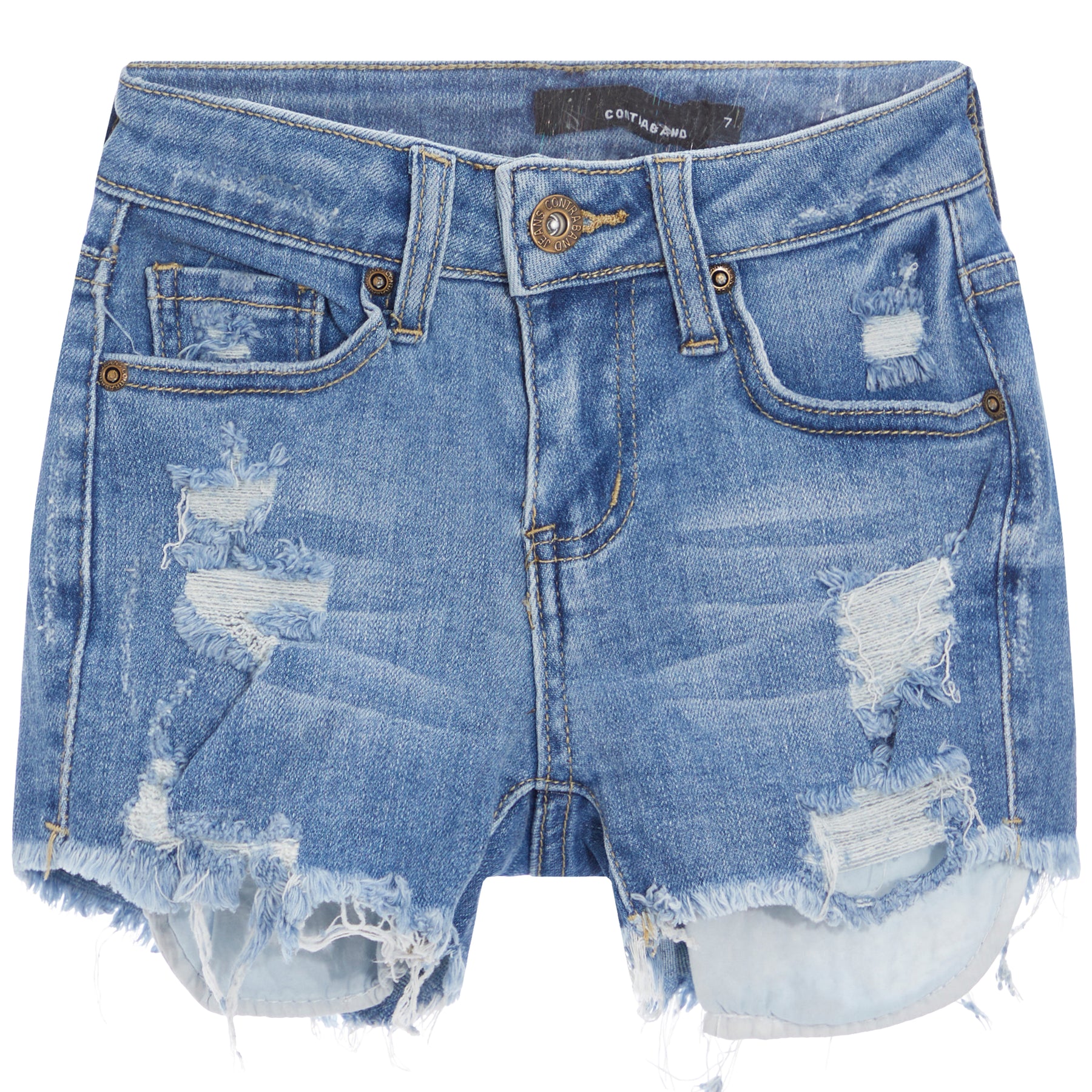 Exposed Pocket Denim Short